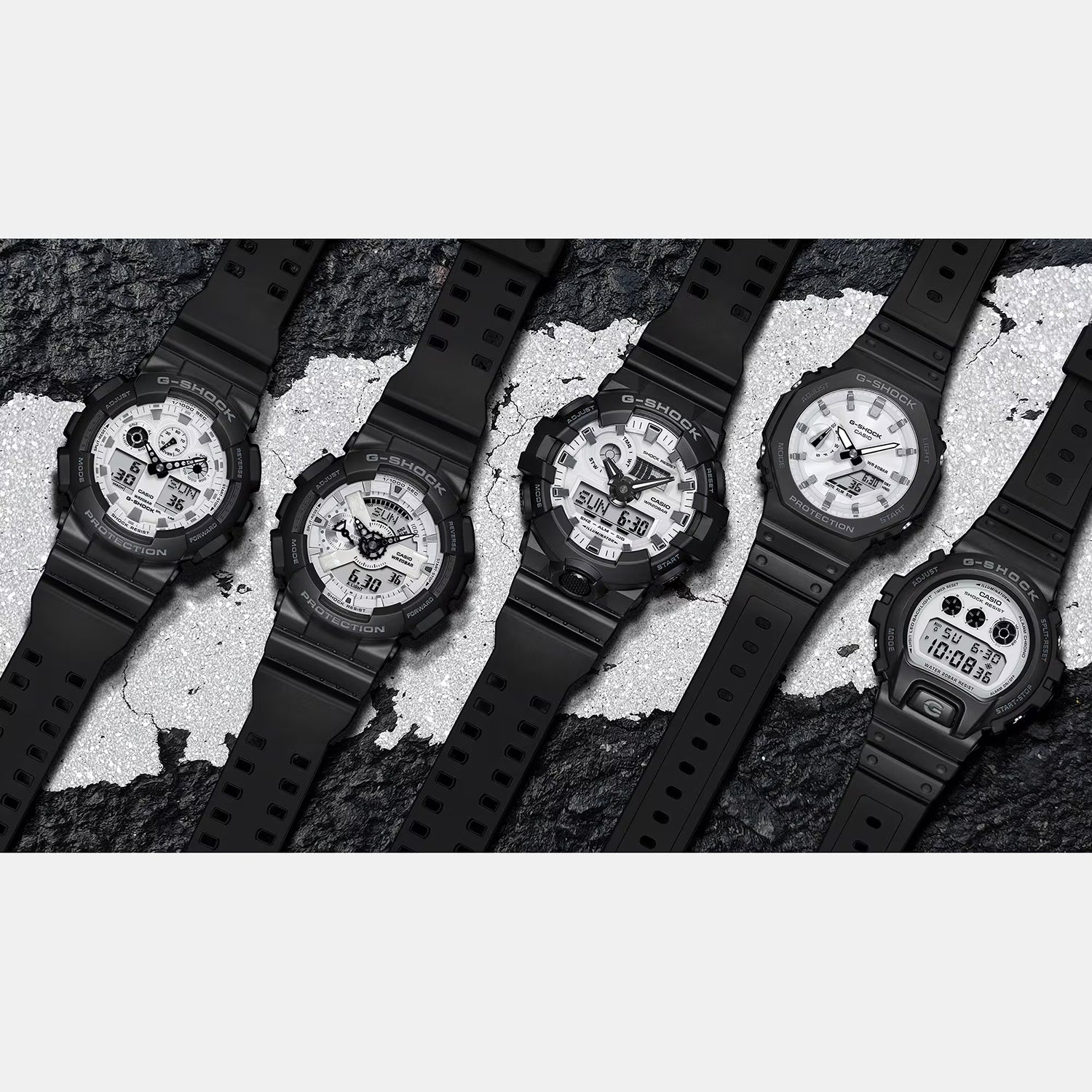 G-Shock Men Quartz White Dial Analog-Digital Resin Watch G1635