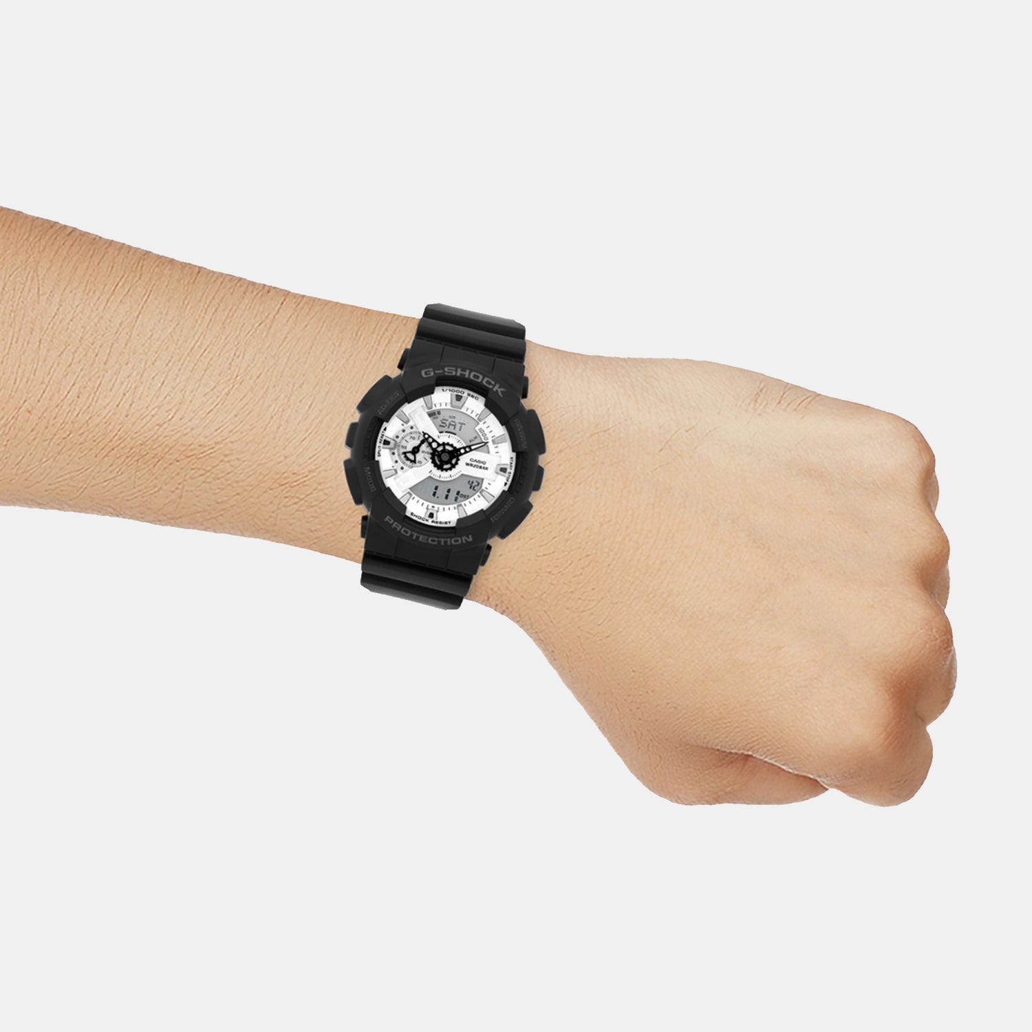 G-Shock Men Quartz White Dial Analog-Digital Resin Watch G1636