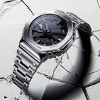 G-Shock Men Quartz Black Dial Analog-Digital Stainless Steel Watch G1638