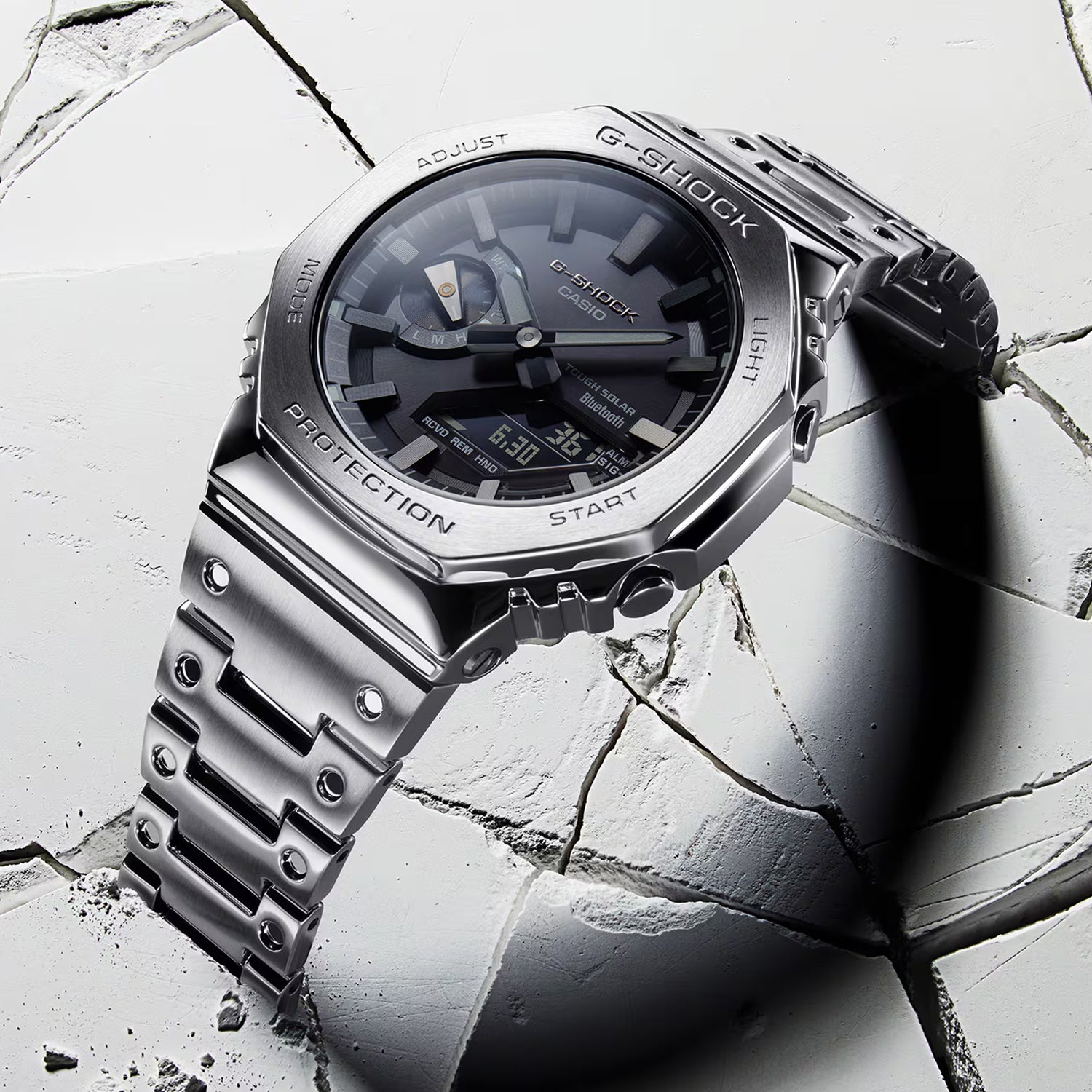 G-Shock Men Quartz Black Dial Analog-Digital Stainless Steel Watch G1638