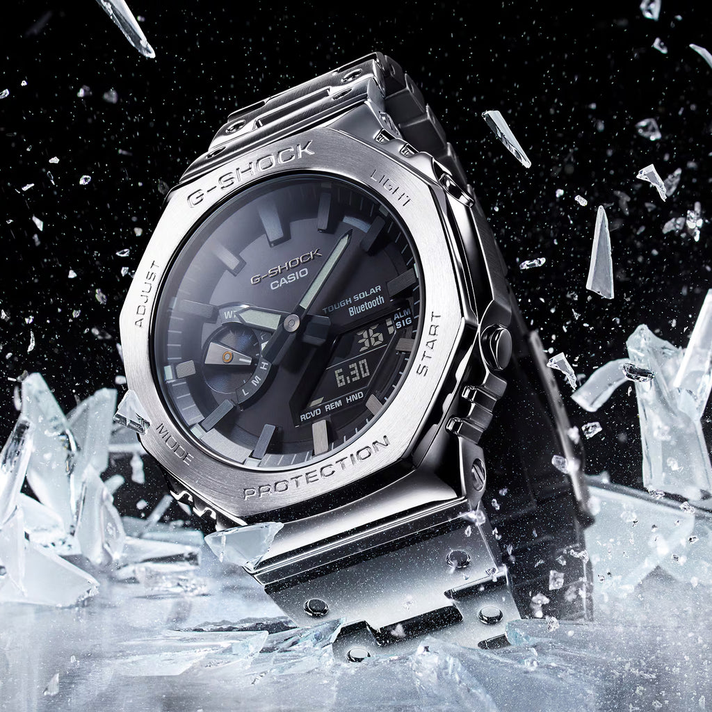 G-Shock Men Quartz Black Dial Analog-Digital Stainless Steel Watch G1638