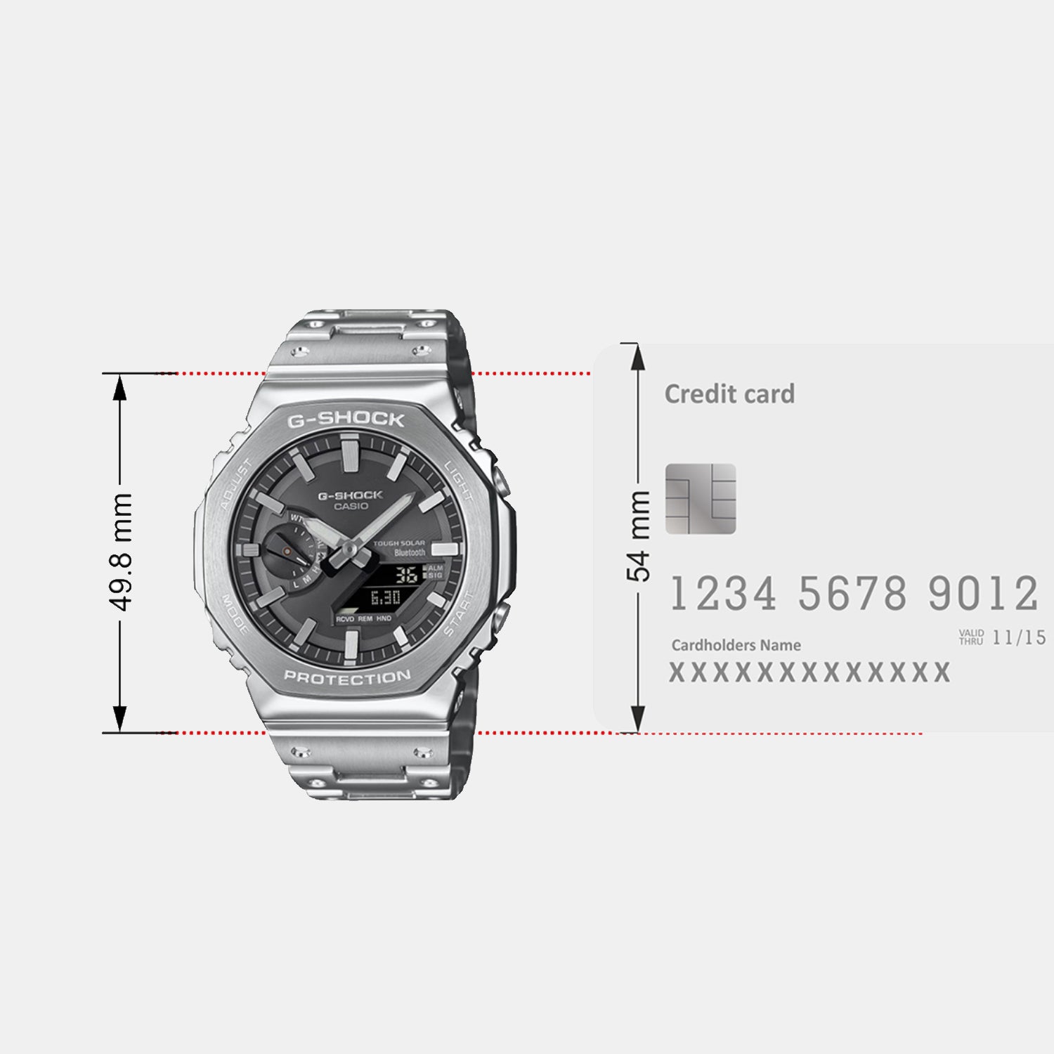 G-Shock Men Quartz Black Dial Analog-Digital Stainless Steel Watch G1638