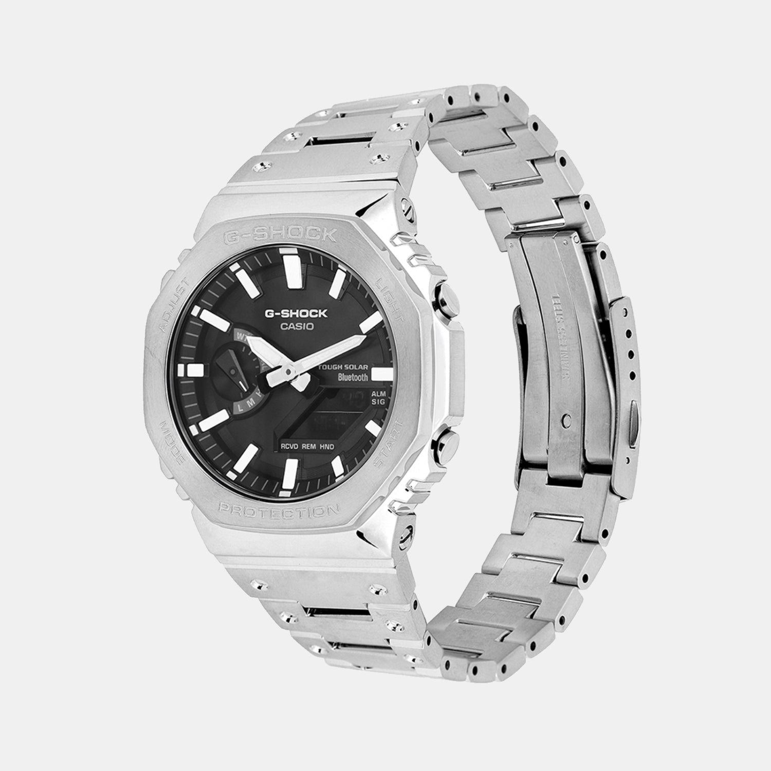 G-Shock Men Quartz Black Dial Analog-Digital Stainless Steel Watch G1638