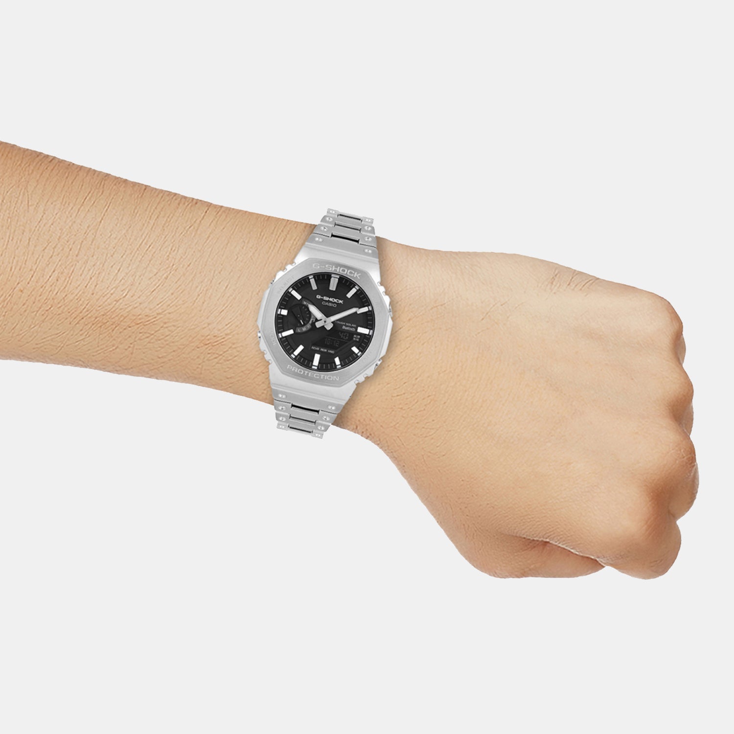 G-Shock Men Quartz Black Dial Analog-Digital Stainless Steel Watch G1638