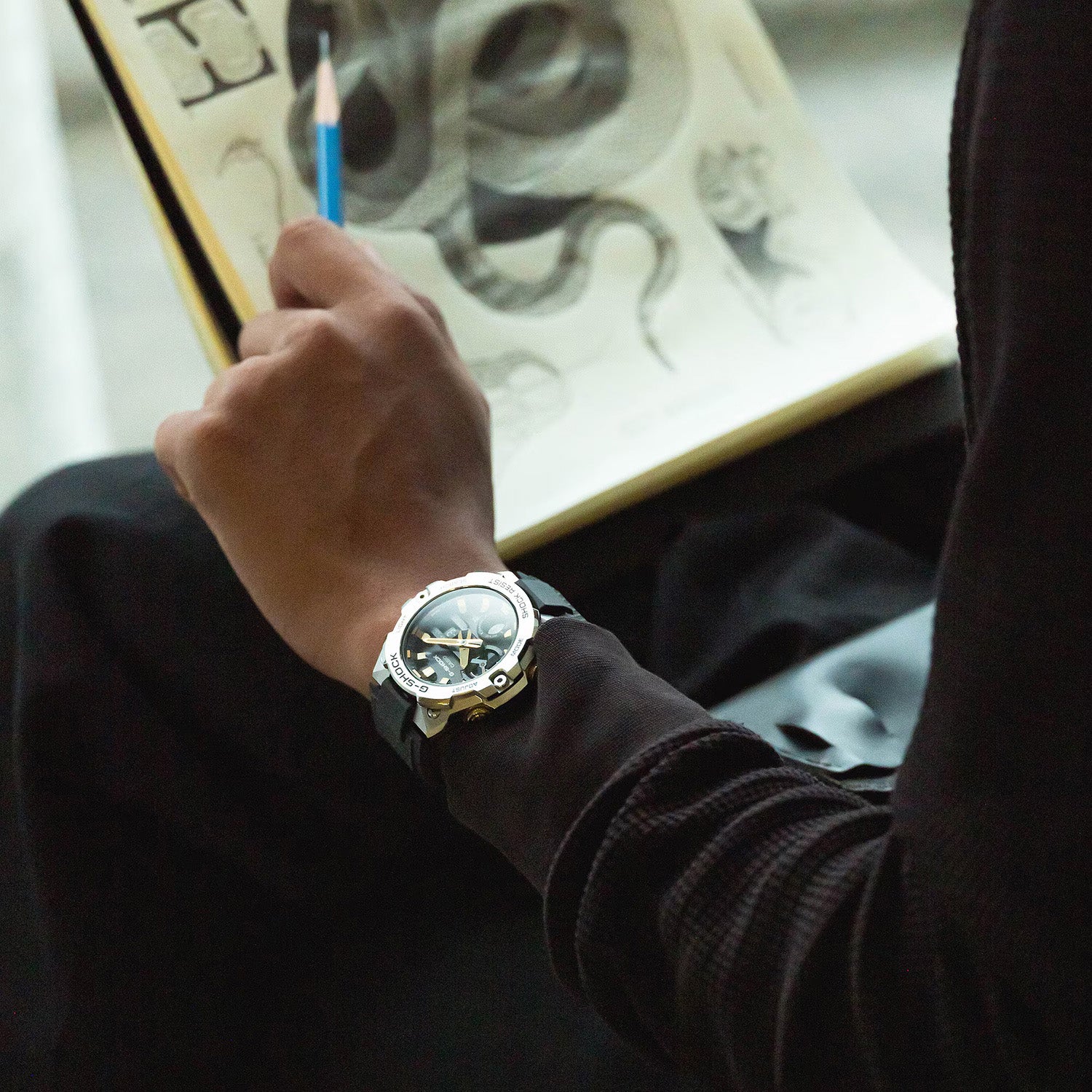 G-Shock Men Quartz Black Dial Analog-Digital Resin Watch G1654