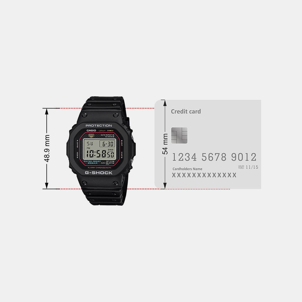 G-Shock Men Quartz Black Dial Digital Resin Watch G1660