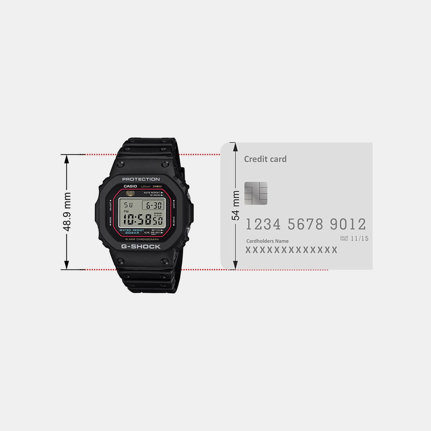 G-Shock Men Quartz Black Dial Digital Resin Watch G1660