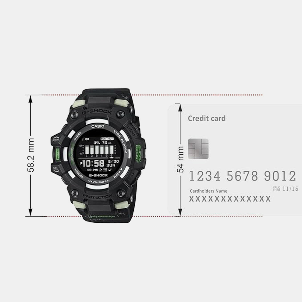 G-Shock Men Quartz Black Dial Digital Resin Watch G1665