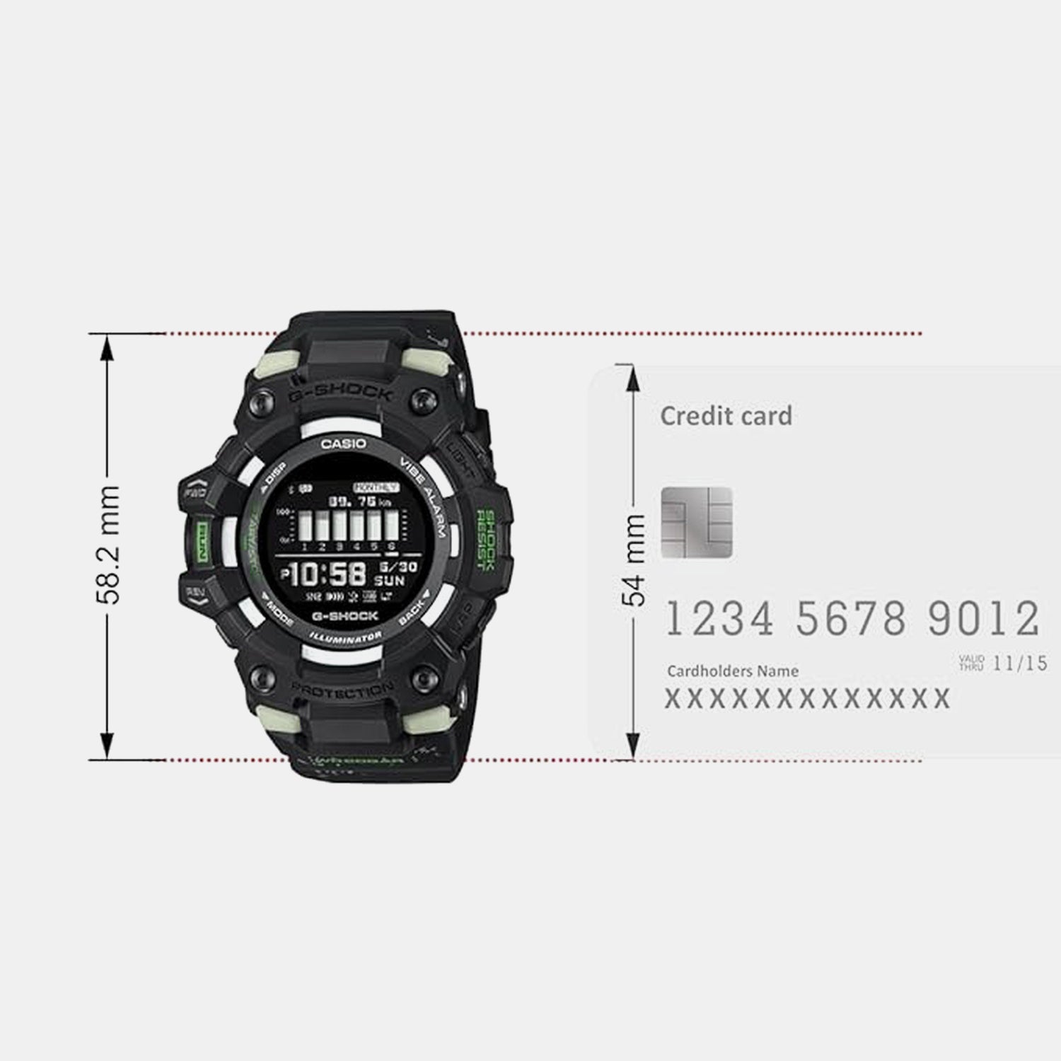 G-Shock Men Quartz Black Dial Digital Resin Watch G1665