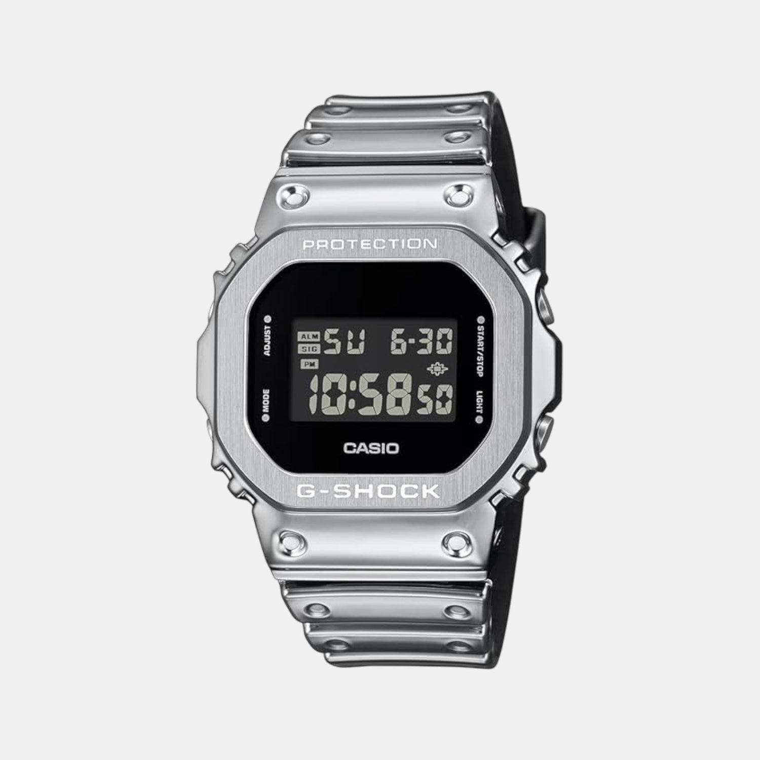 G-Shock Men Quartz Silver Dial Digital Resin Watch G1666