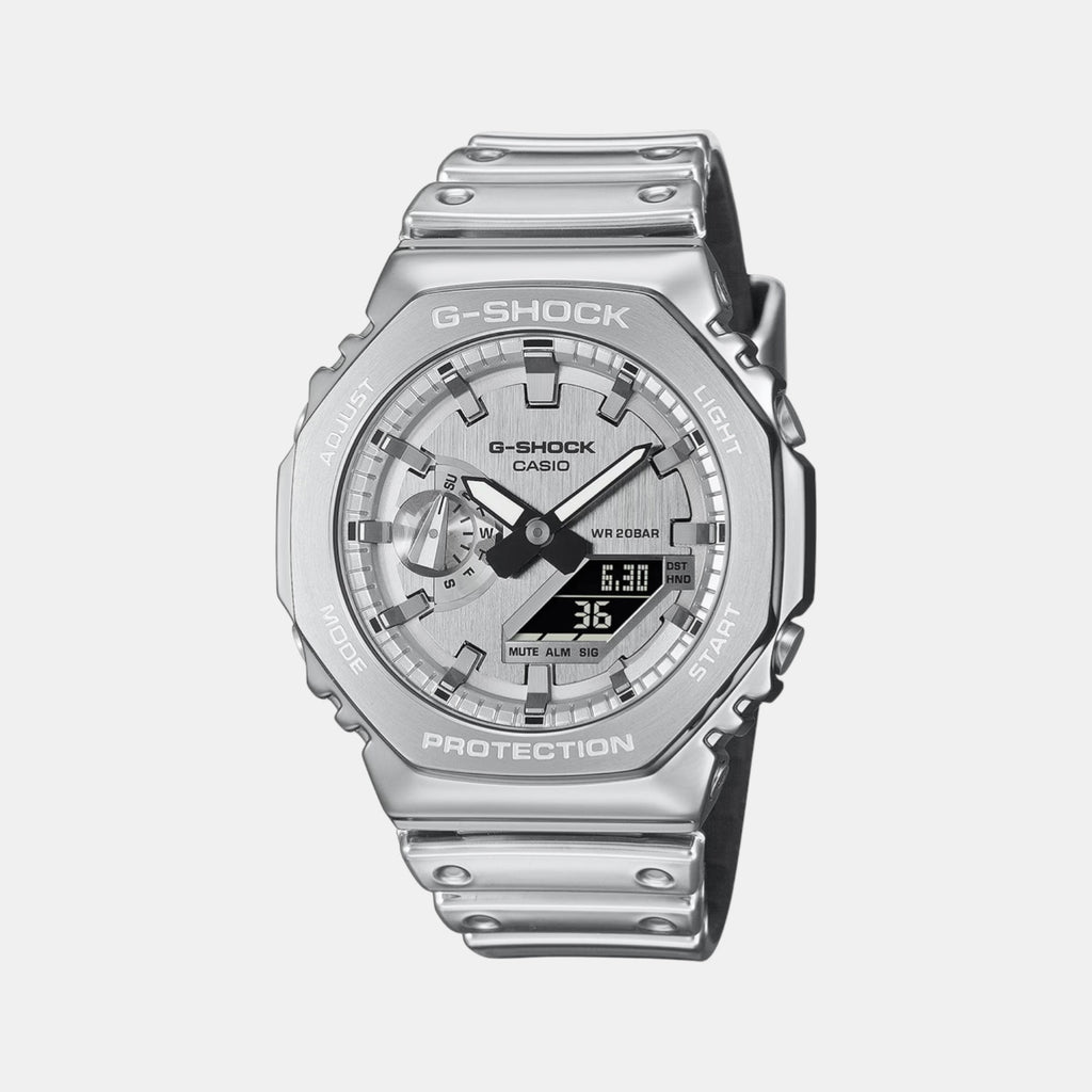 G-Shock Men Quartz Silver Dial Analog Resin Watch G1668