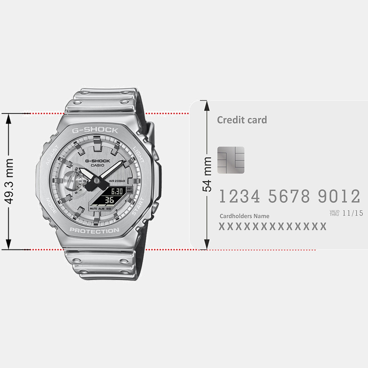 G-Shock Men Quartz Silver Dial Analog-Digital Resin Watch G1668