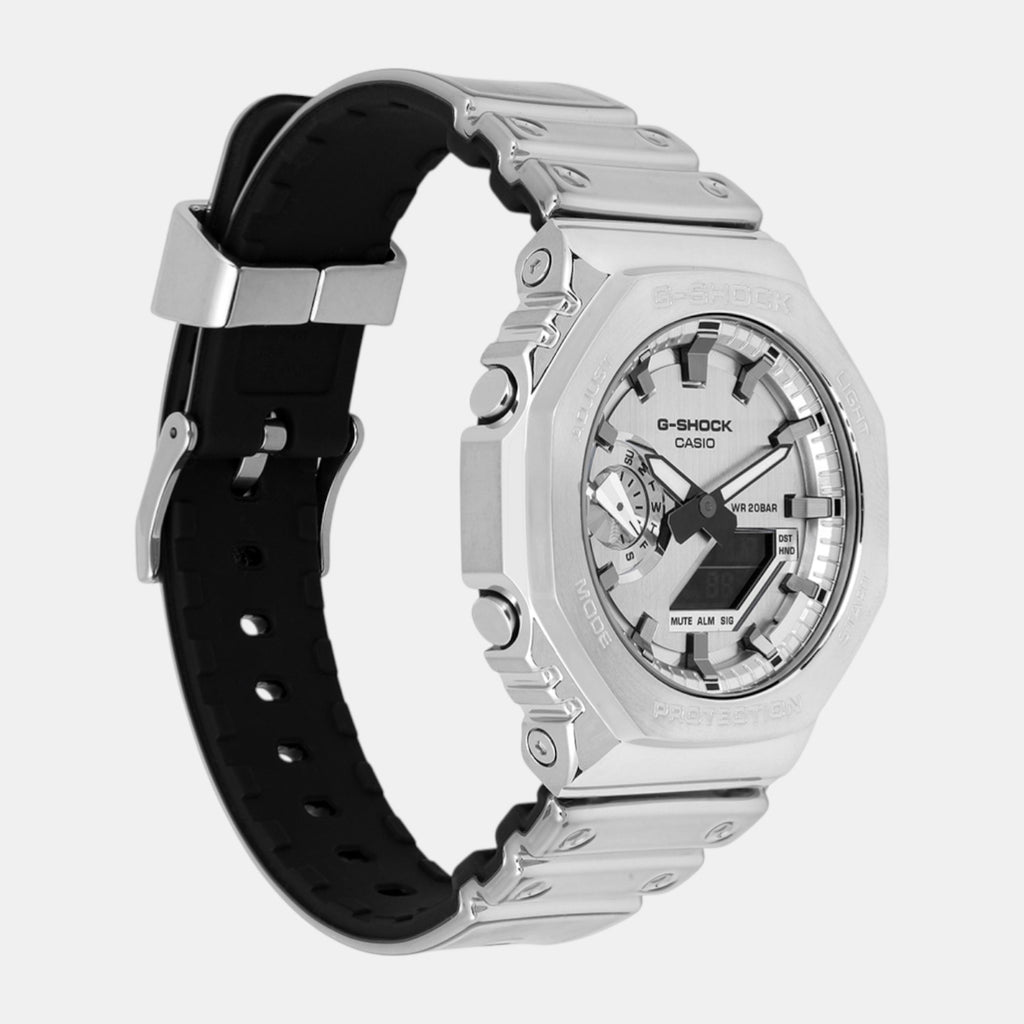 G-Shock Men Quartz Silver Dial Analog Resin Watch G1668