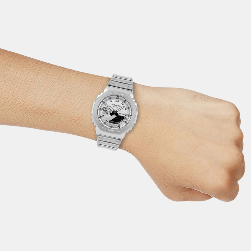 G-Shock Men Quartz Silver Dial Analog Resin Watch G1668