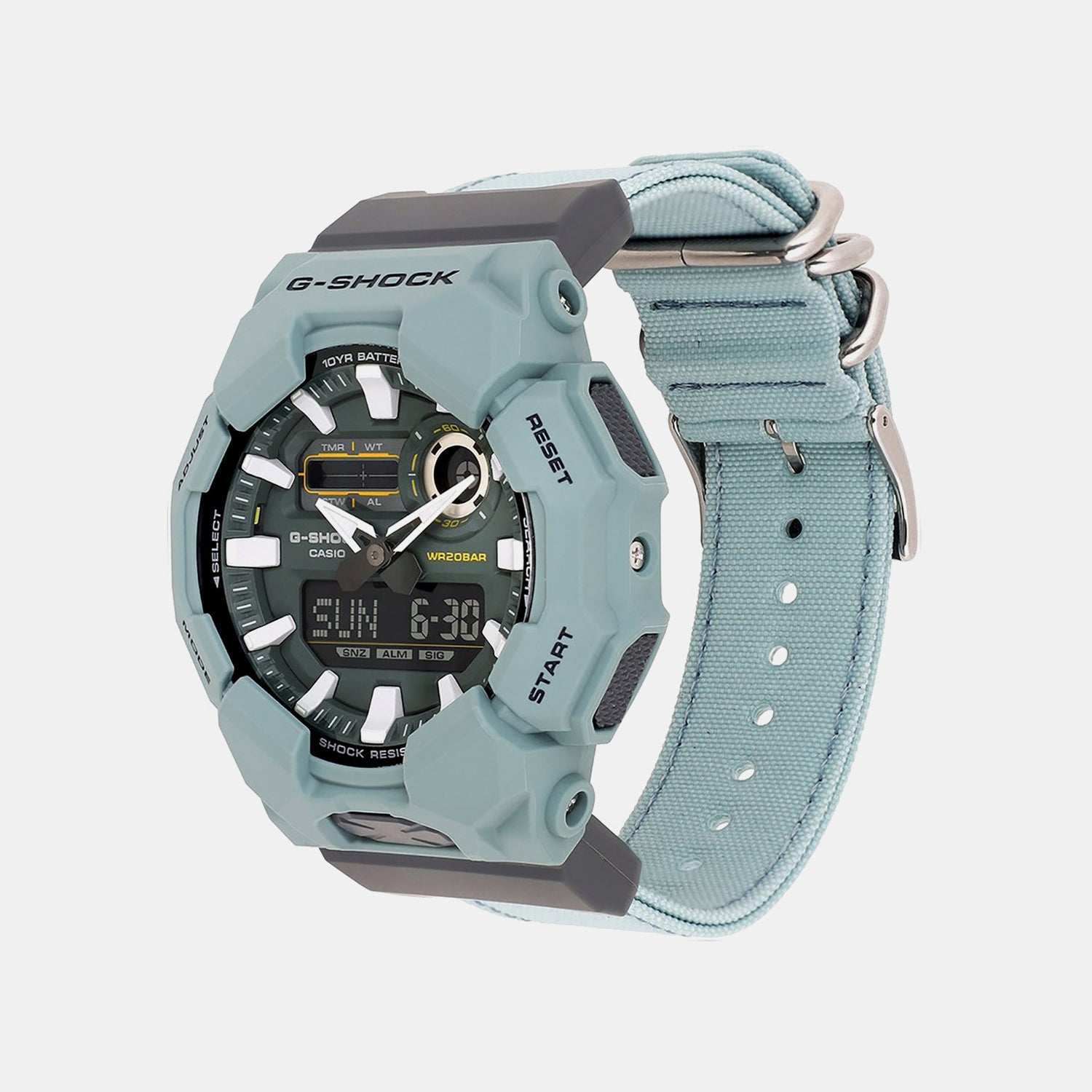 G-Shock Men Quartz Green Dial Analog-Digital Fabric Watch G1673