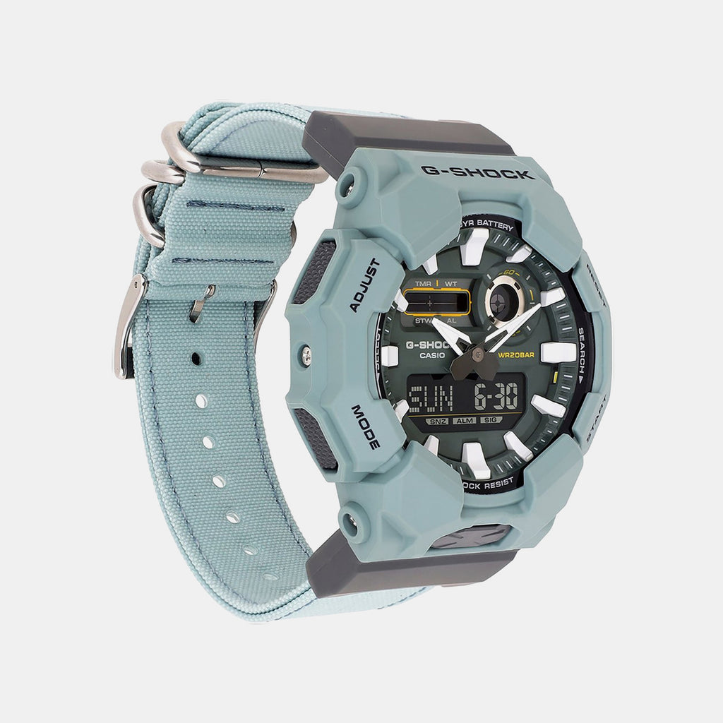 G-Shock Men Quartz Green Dial Analog-Digital Fabric Watch G1673