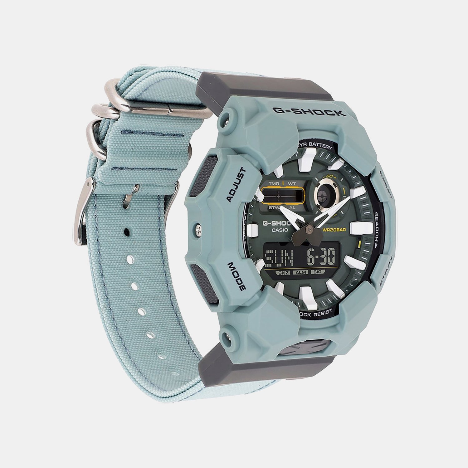 G-Shock Men Quartz Green Dial Analog-Digital Fabric Watch G1673
