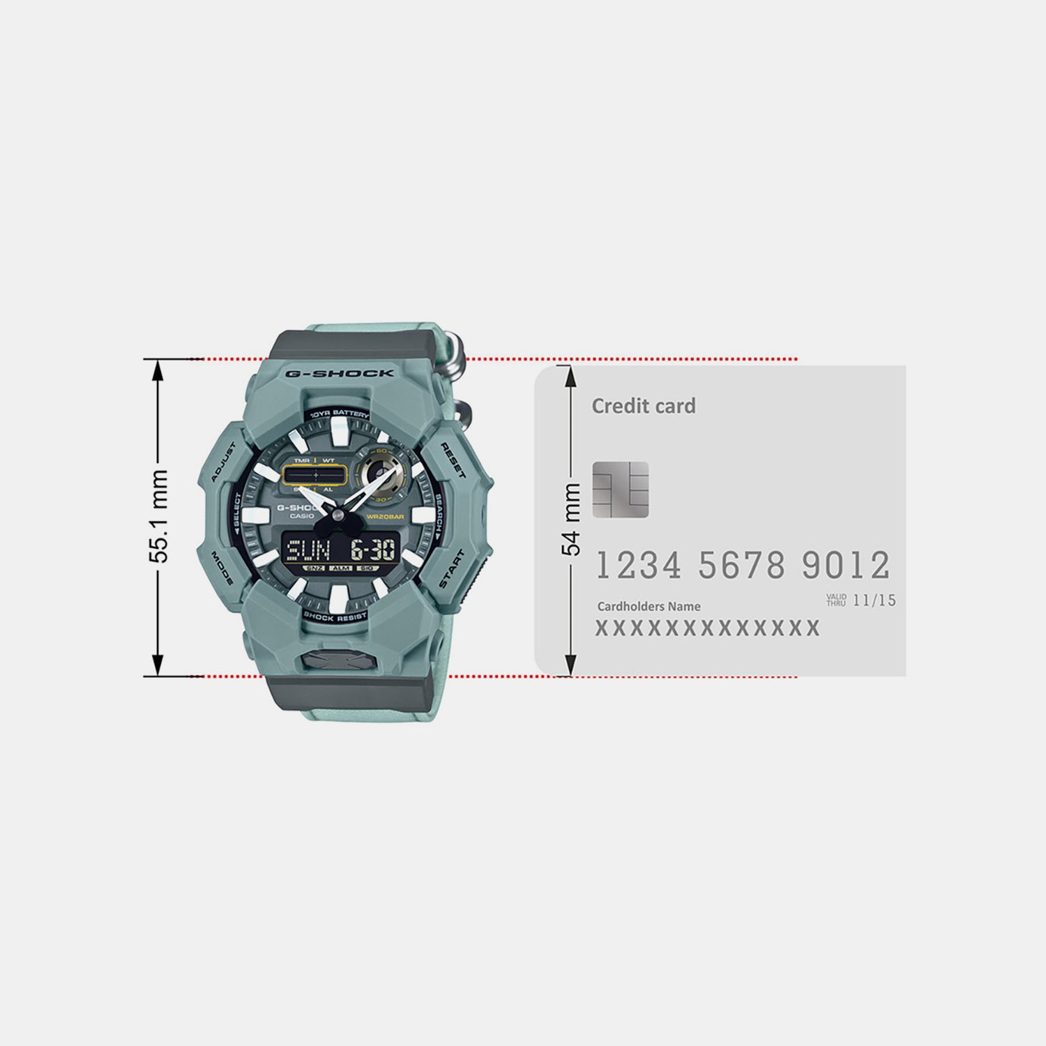 G-Shock Men Quartz Green Dial Analog-Digital Fabric Watch G1673