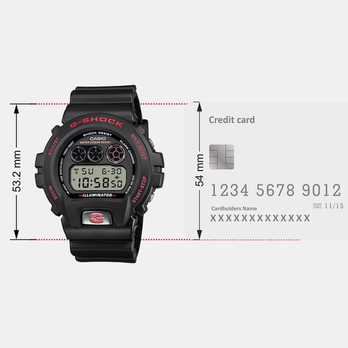 G-Shock Men Quartz Black Dial Digital Resin Watch G1676