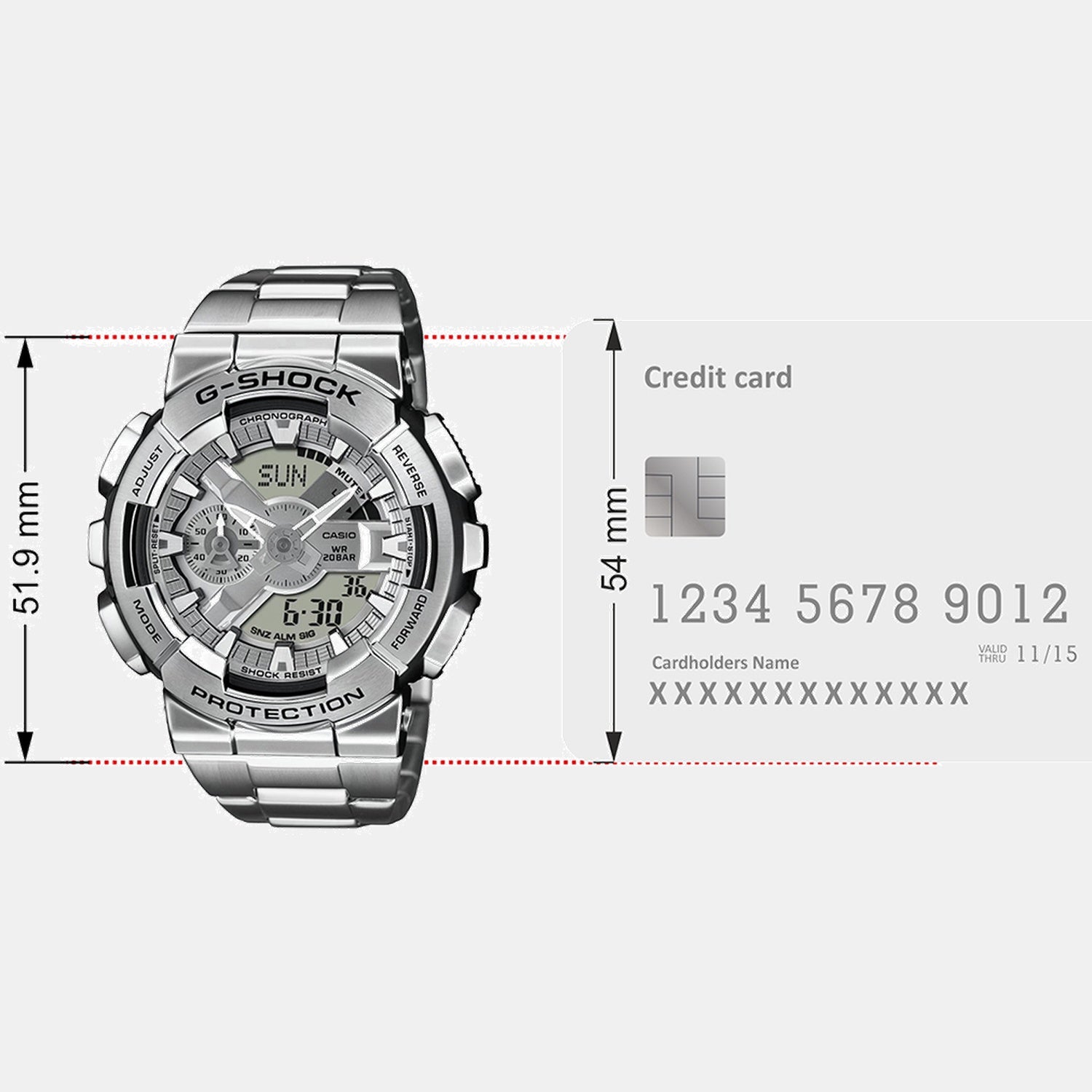 G-Shock Men Quartz Silver Dial Analog Stainless Steel Watch G1687