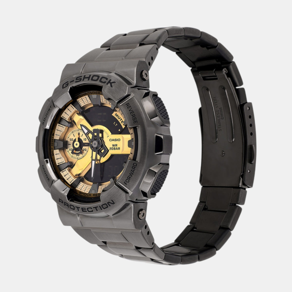 G-Shock Men Quartz Gold Dial Analog-Digital Stainless Steel Watch G1688