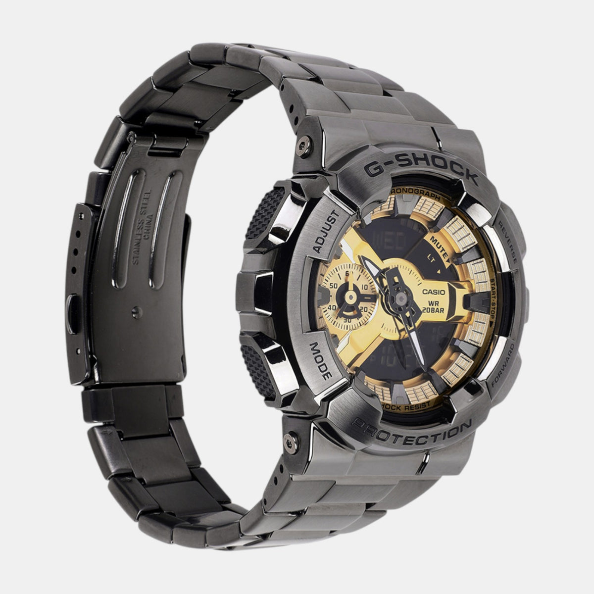 G-Shock Men Quartz Gold Dial Analog-Digital Stainless Steel Watch G1688