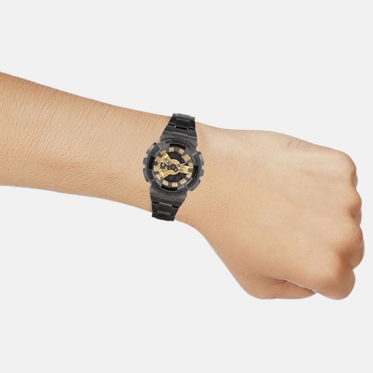 G-Shock Men Quartz Gold Dial Analog-Digital Stainless Steel Watch G1688