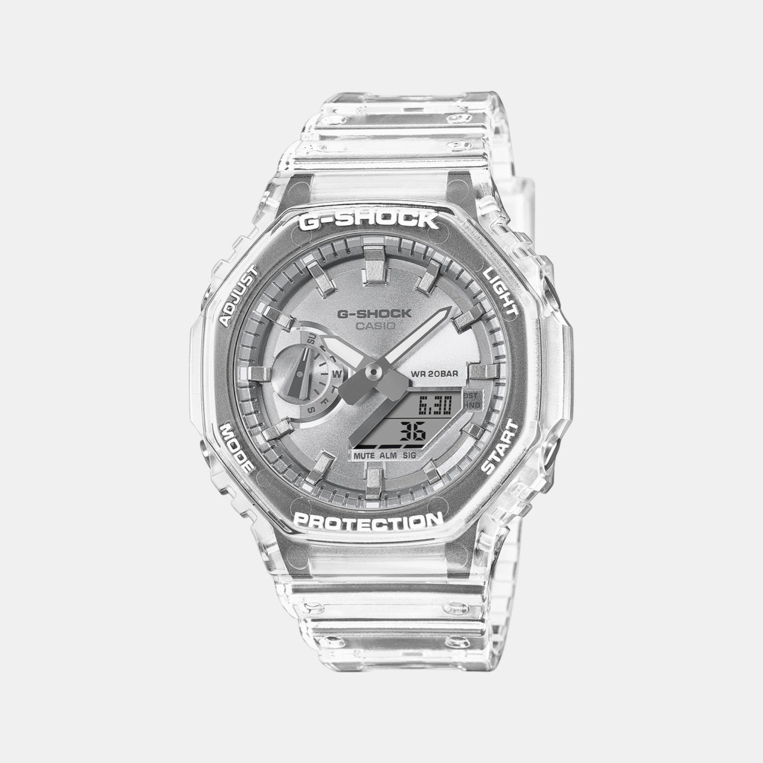G-Shock Men Quartz Silver Dial Analog Resin Watch G1691