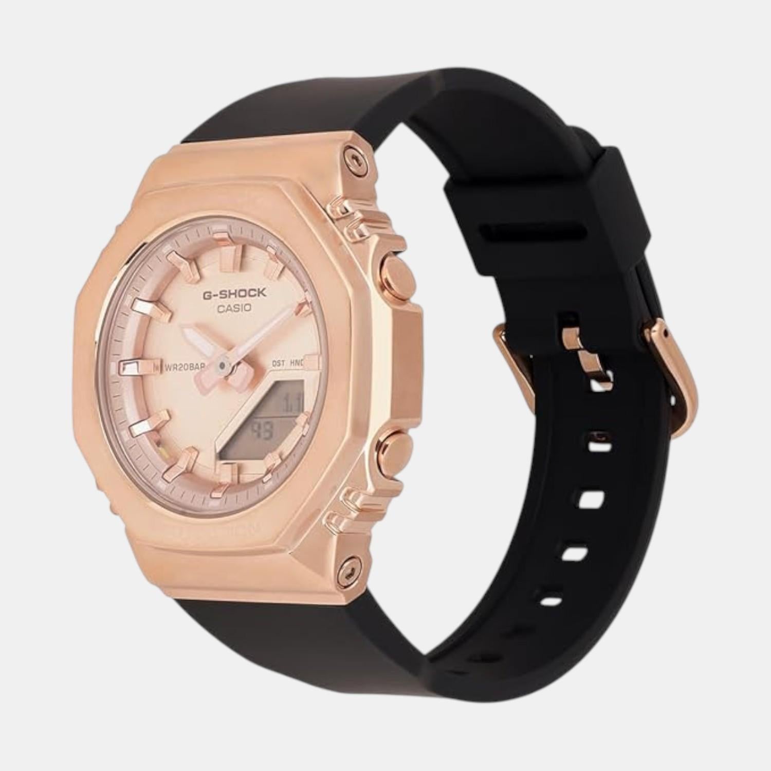 G-Shock Women Quartz Rose Gold Dial Analog-Digital Resin Watch G1693