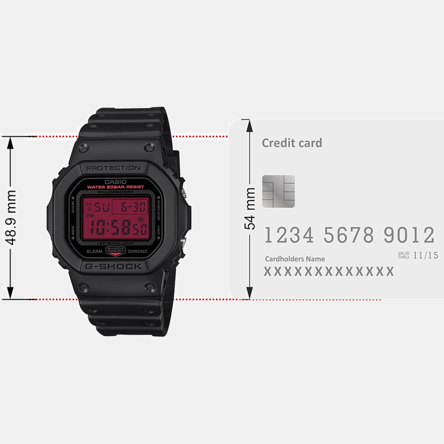 G-Shock Men Quartz Red Dial Digital Resin Watch G1706