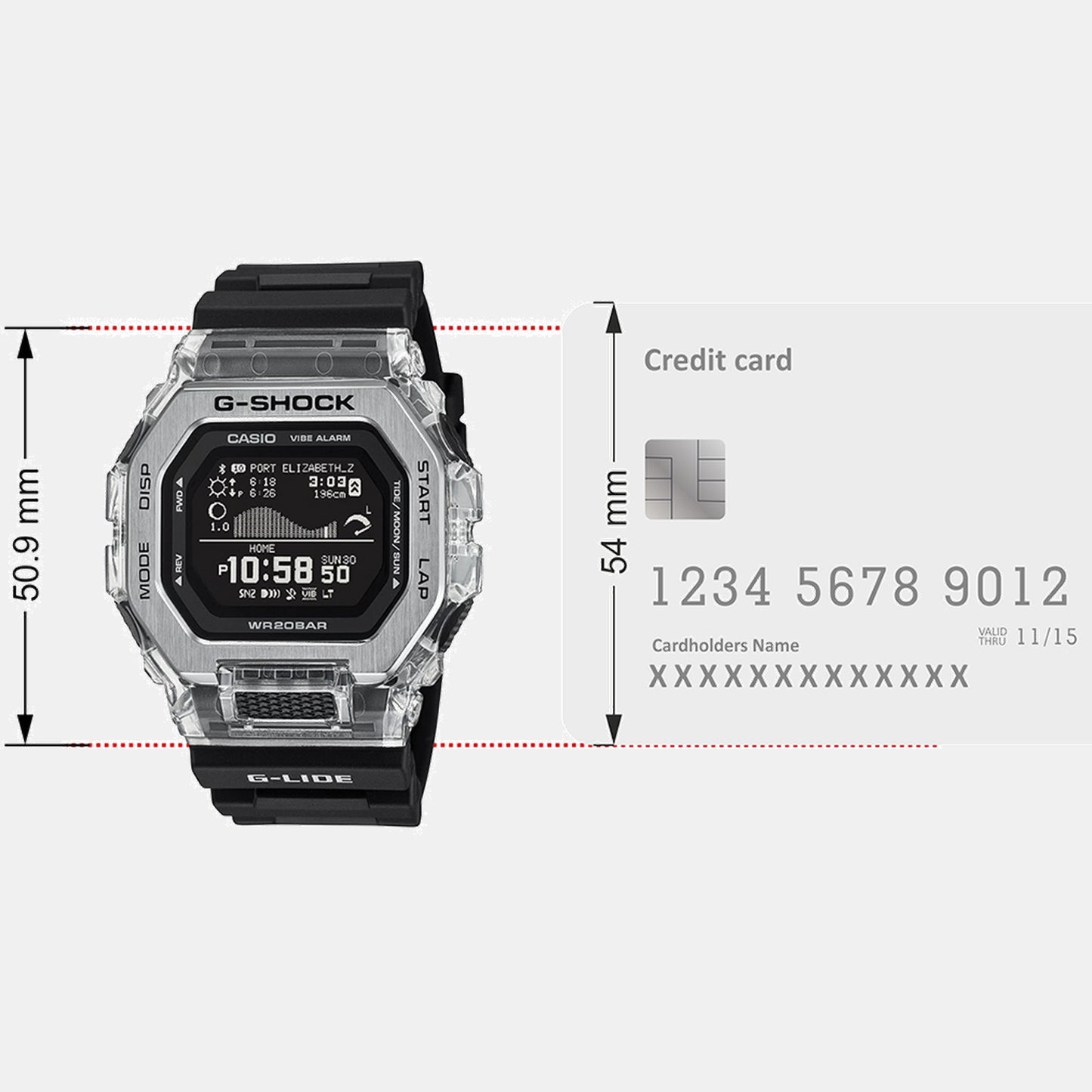 G-Shock Men Quartz Black Dial Digital Resin Watch G1708