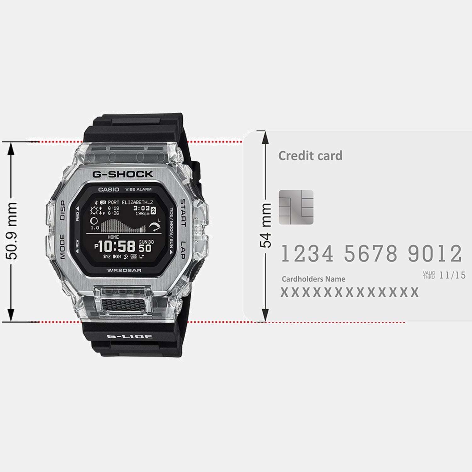 G-Shock Men Quartz Black Dial Digital Resin Watch G1708