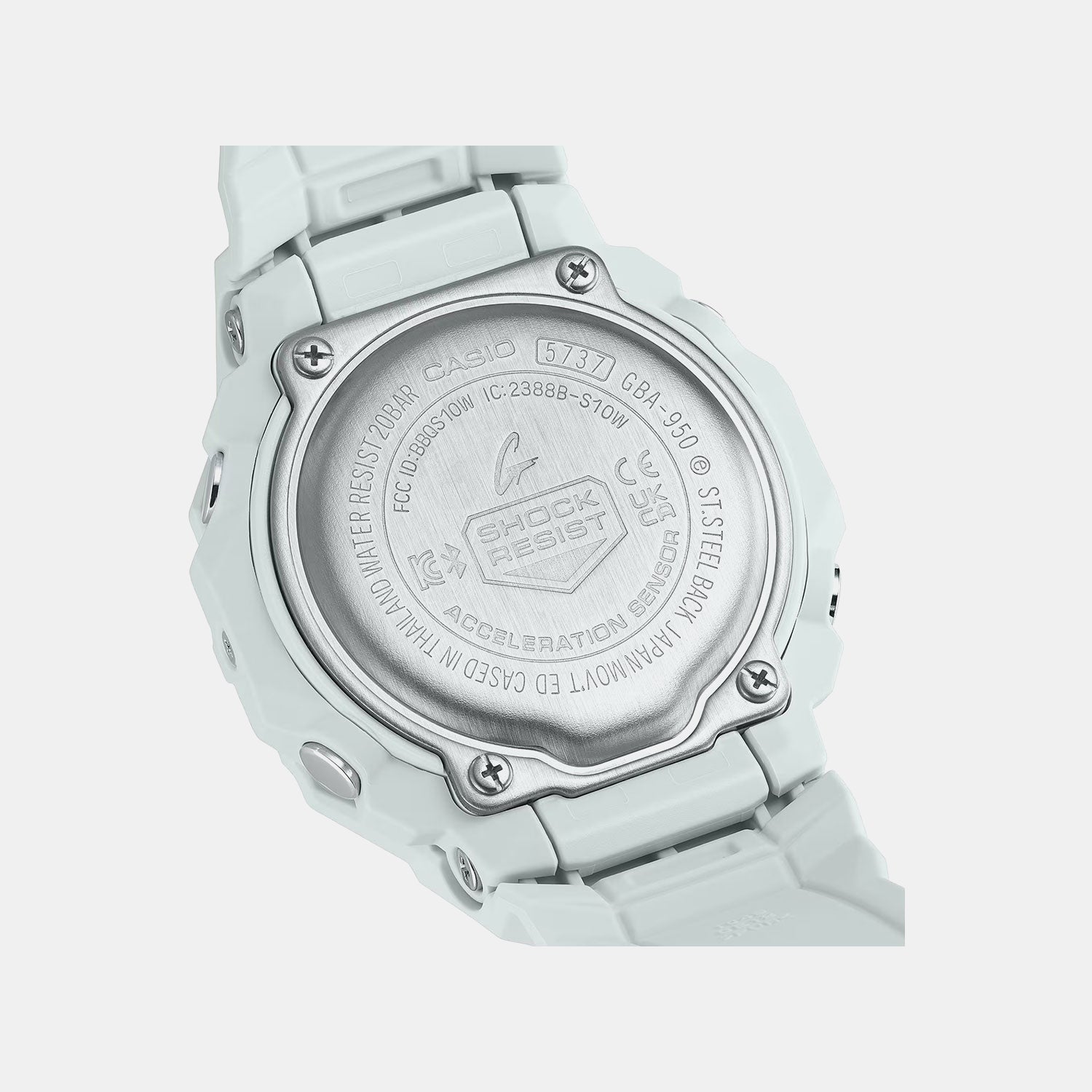 G-Shock Men Quartz White Dial Analog-Digital Resin Watch G1711 GBA-950-7ADR