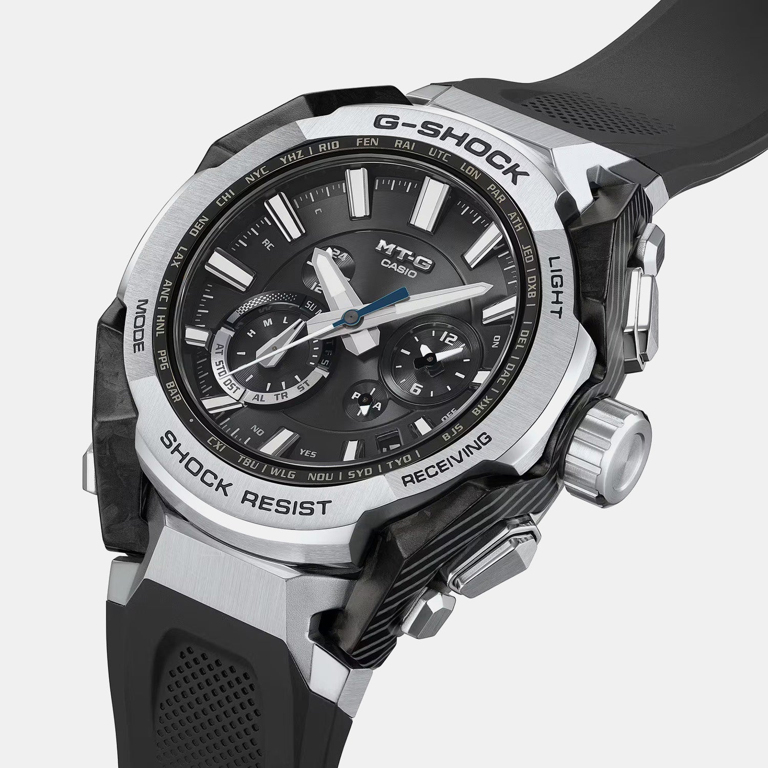 Men Solar Black Dial Analog Resin Watch G1716