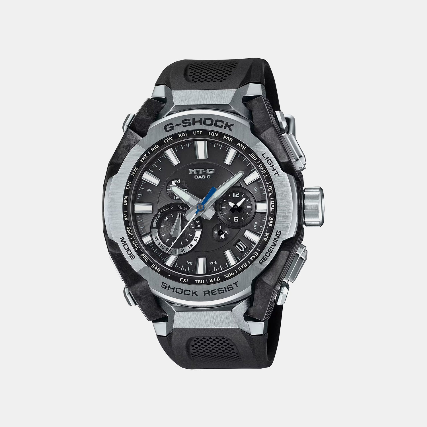 Men Solar Black Dial Analog Resin Watch G1716