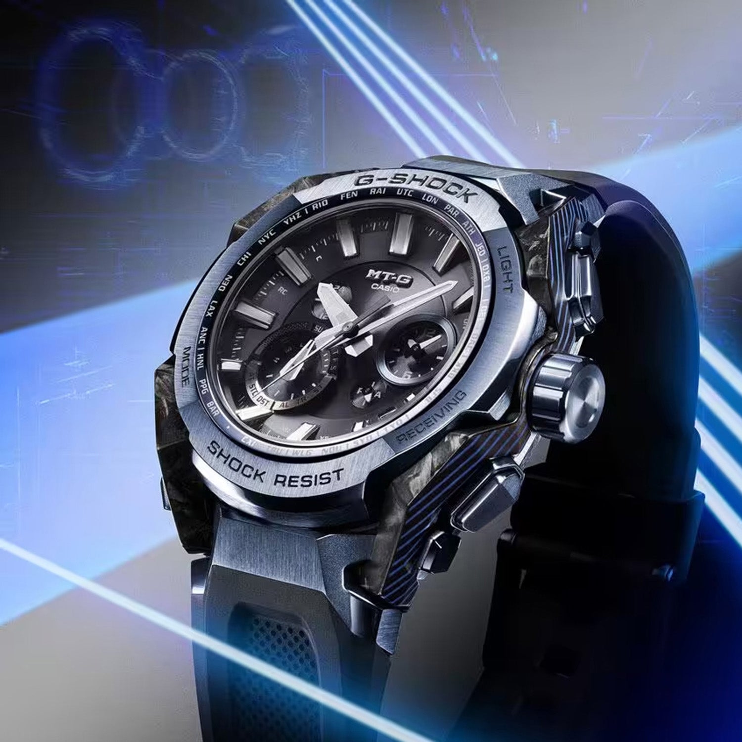 Men Solar Black Dial Analog Resin Watch G1717