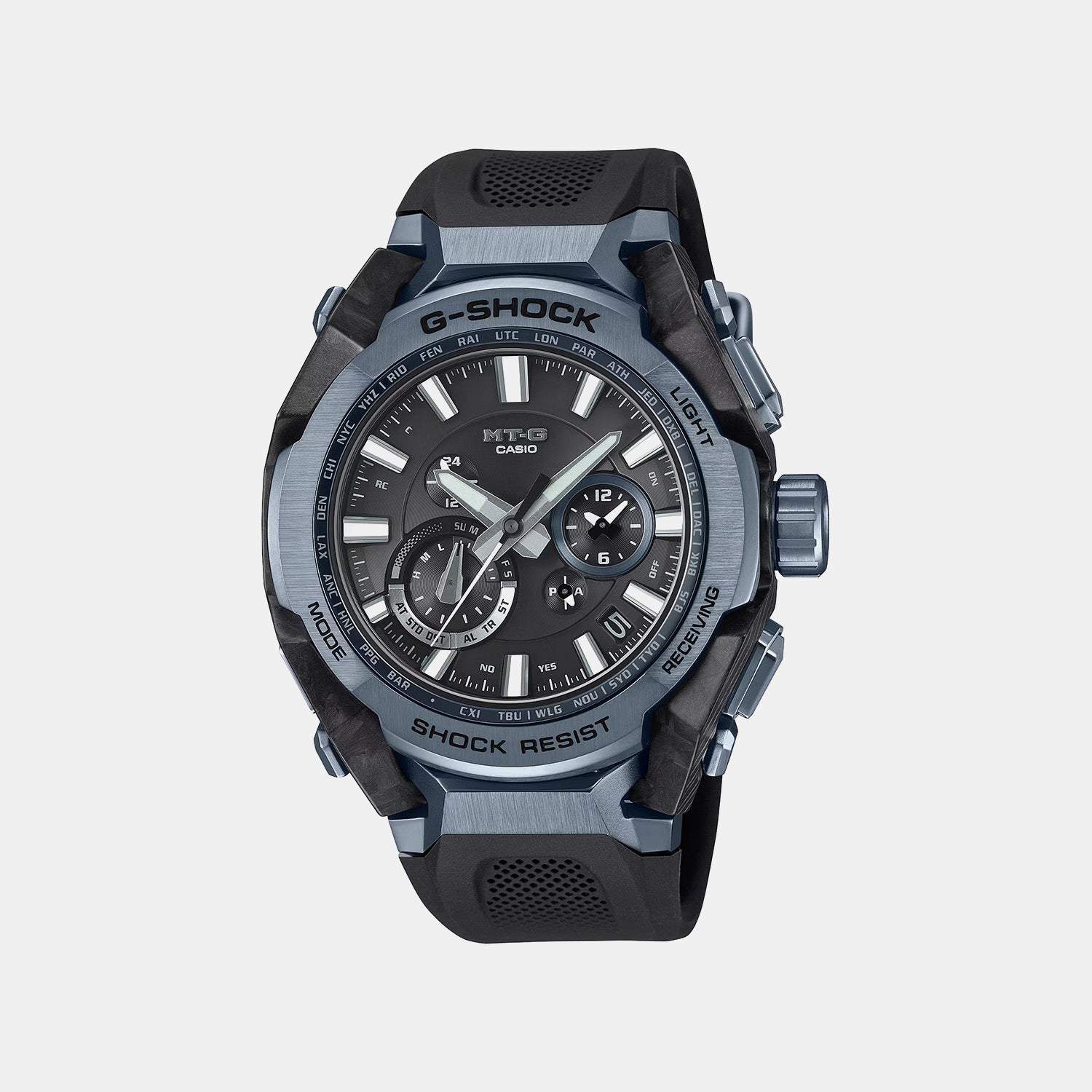 Men Solar Black Dial Analog Resin Watch G1717