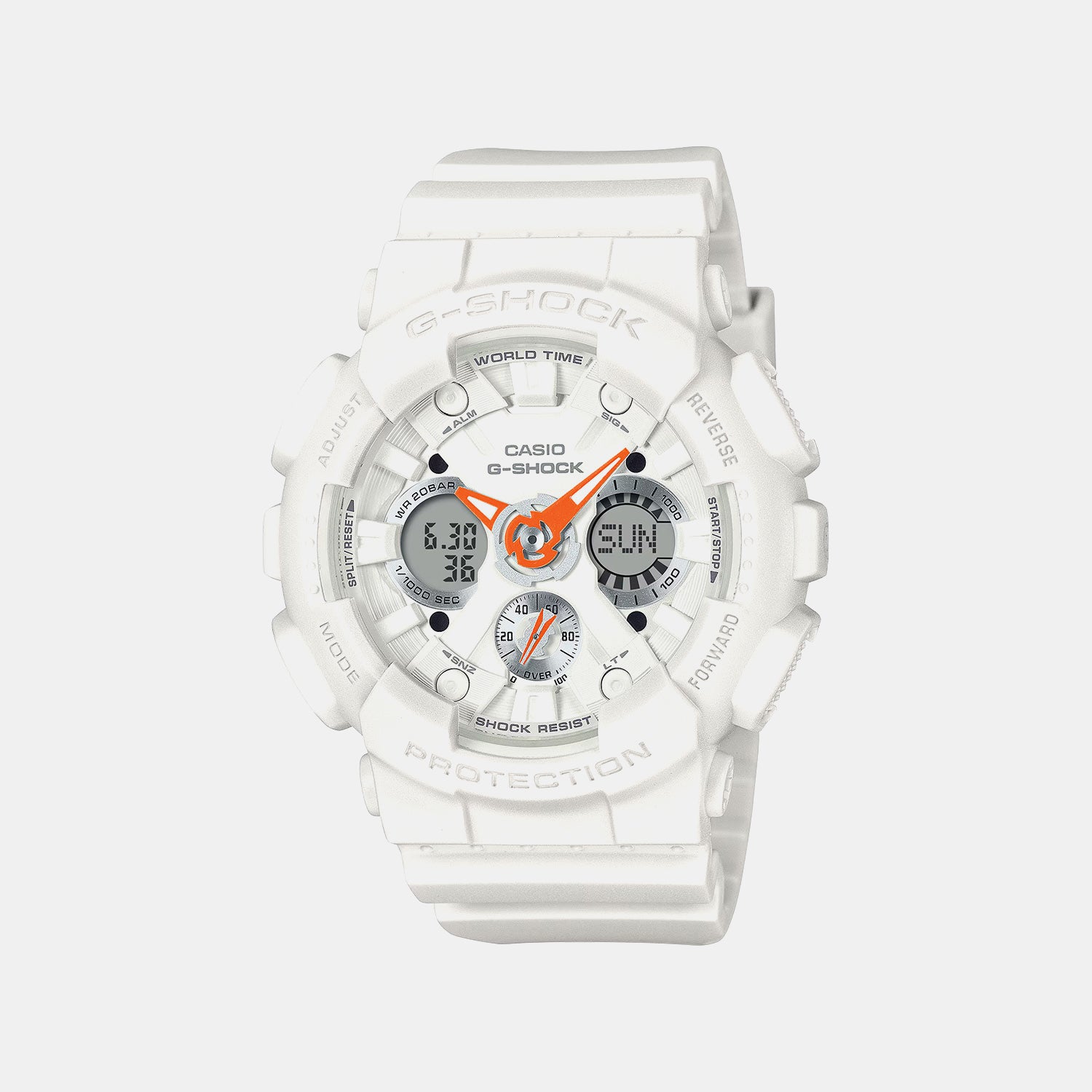 G-Shock Women Quartz White Dial Analog-Digital Resin Watch G1720 GMA-S120SA-7A1DR
