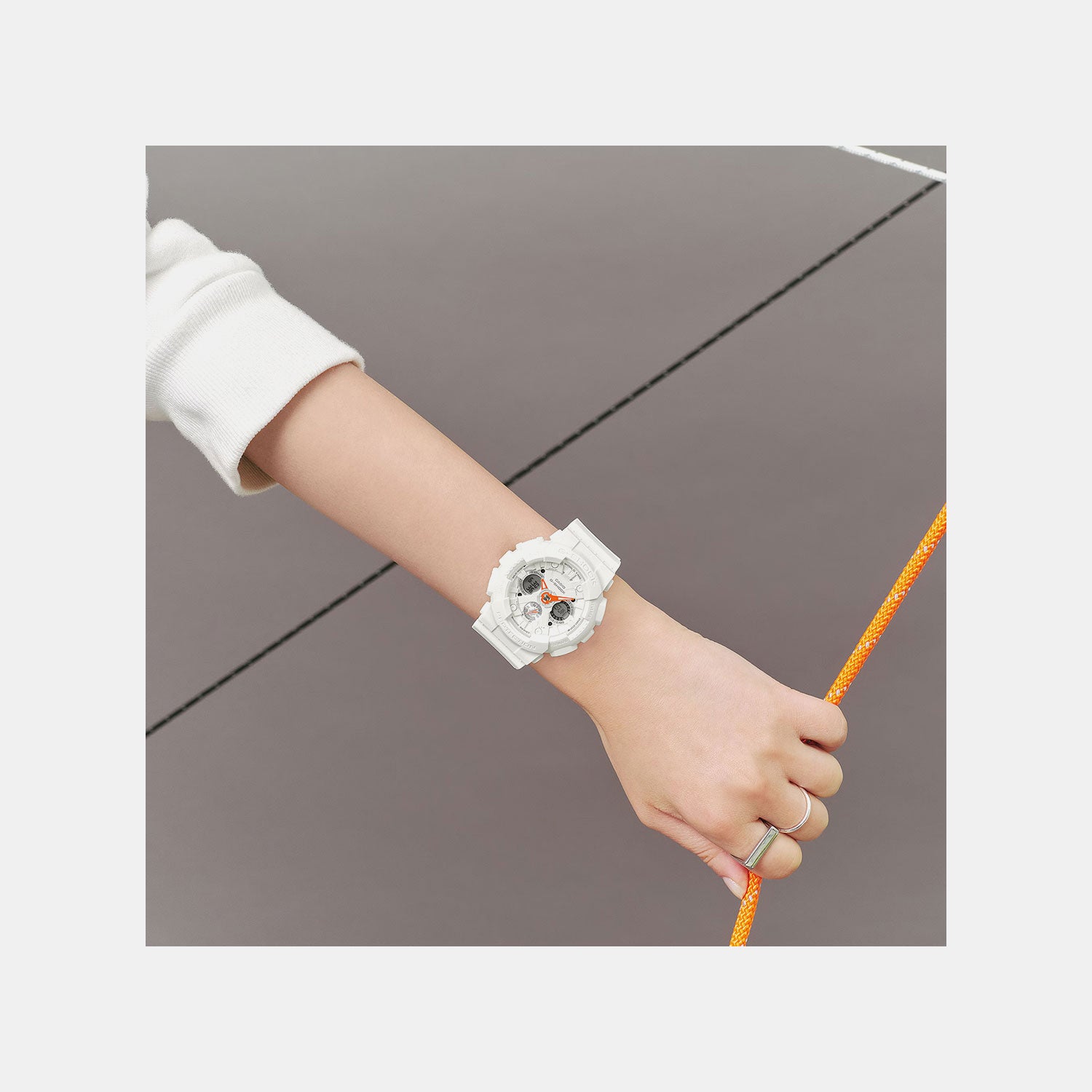 G-Shock Women Quartz White Dial Analog-Digital Resin Watch G1720 GMA-S120SA-7A1DR