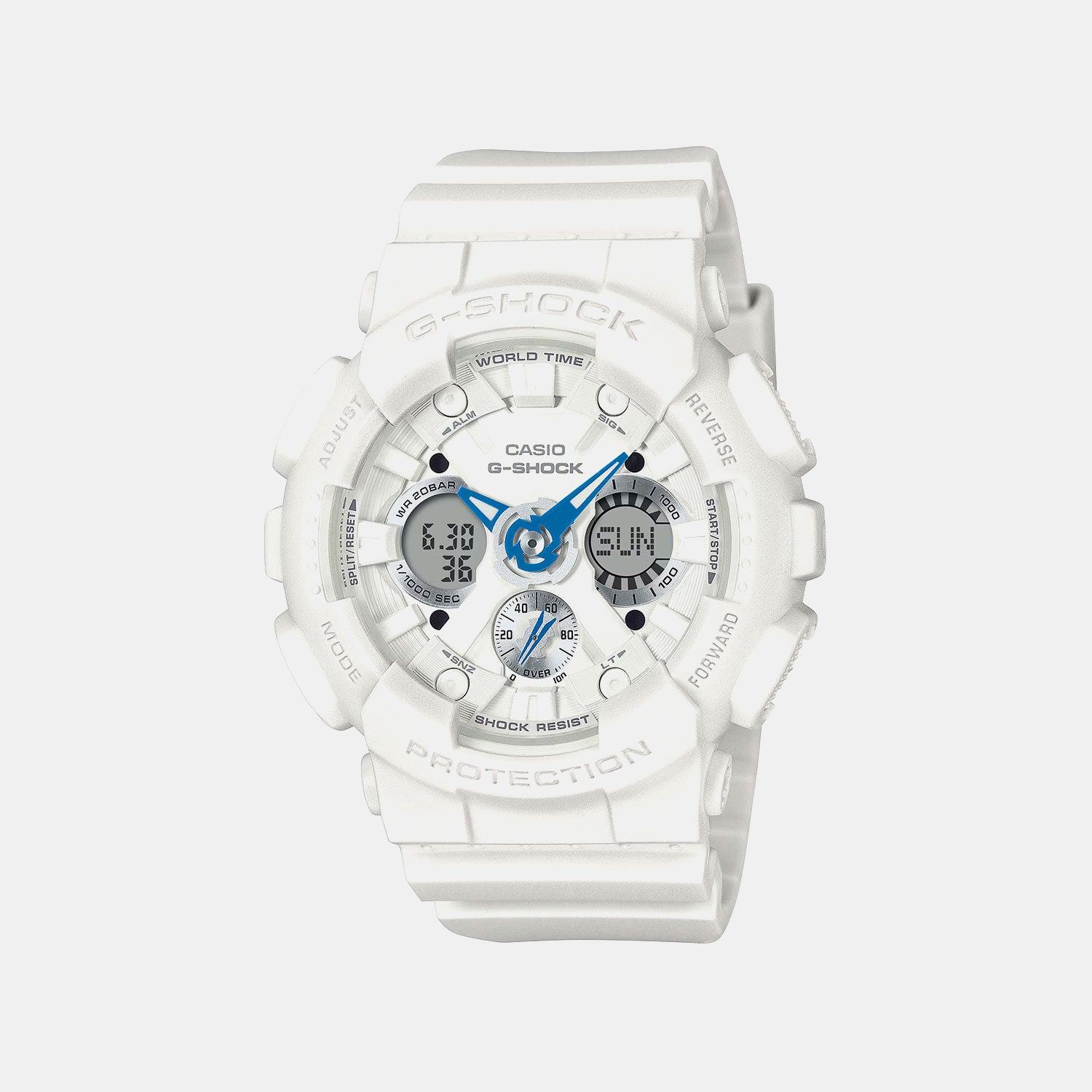 G-Shock Women Quartz White Dial Analog-Digital Resin Watch G1721 GMA-S120SA-7A2DR