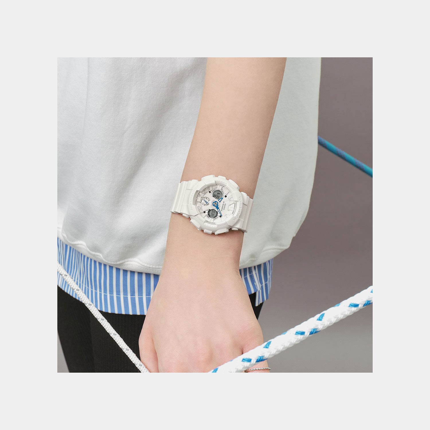 G-Shock Women Quartz White Dial Analog-Digital Resin Watch G1721 GMA-S120SA-7A2DR