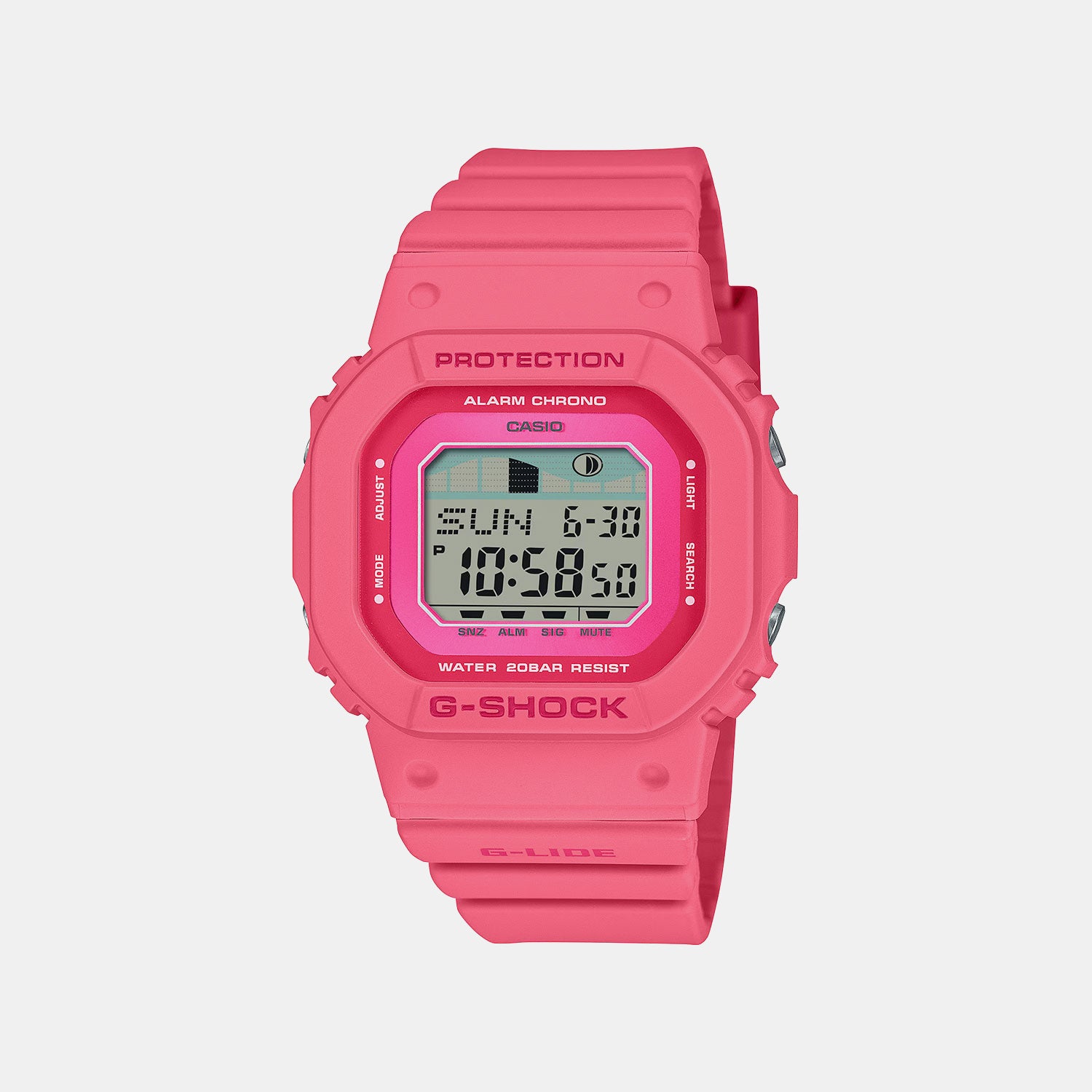 G-Shock Women Quartz Pink Dial Digital Resin Watch G1723 GLX-S5610-4DR