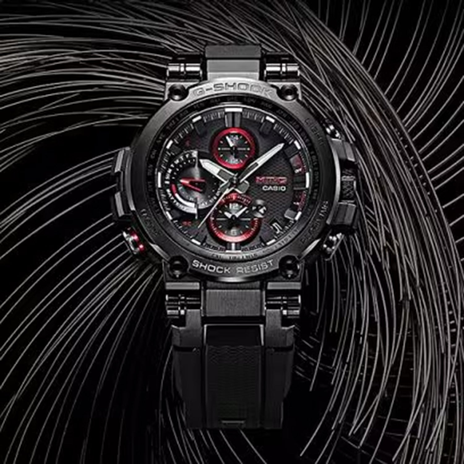 G-Shock MT-G Men Solar Black Dial Chronograph Resin Watch G1729