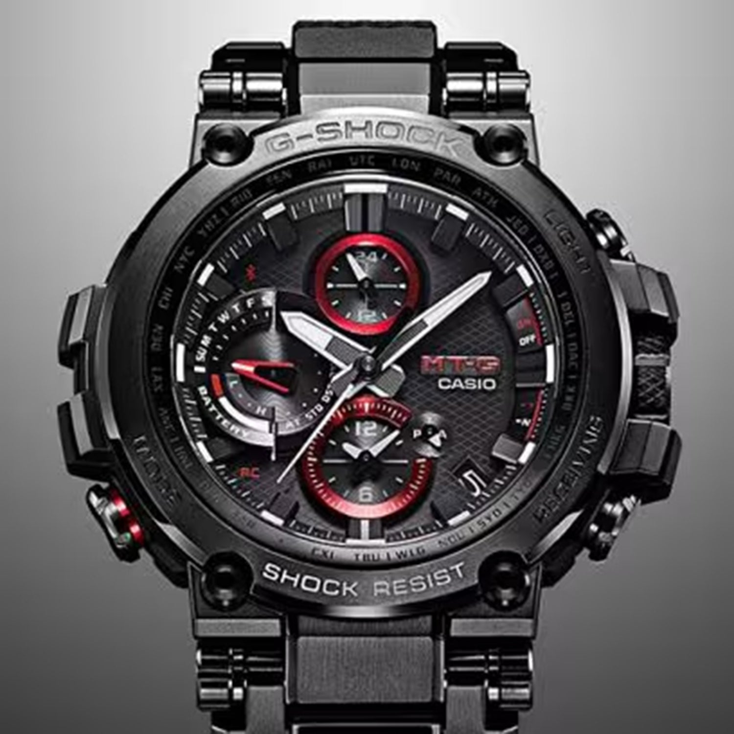 G-Shock MT-G Men Solar Black Dial Chronograph Resin Watch G1729