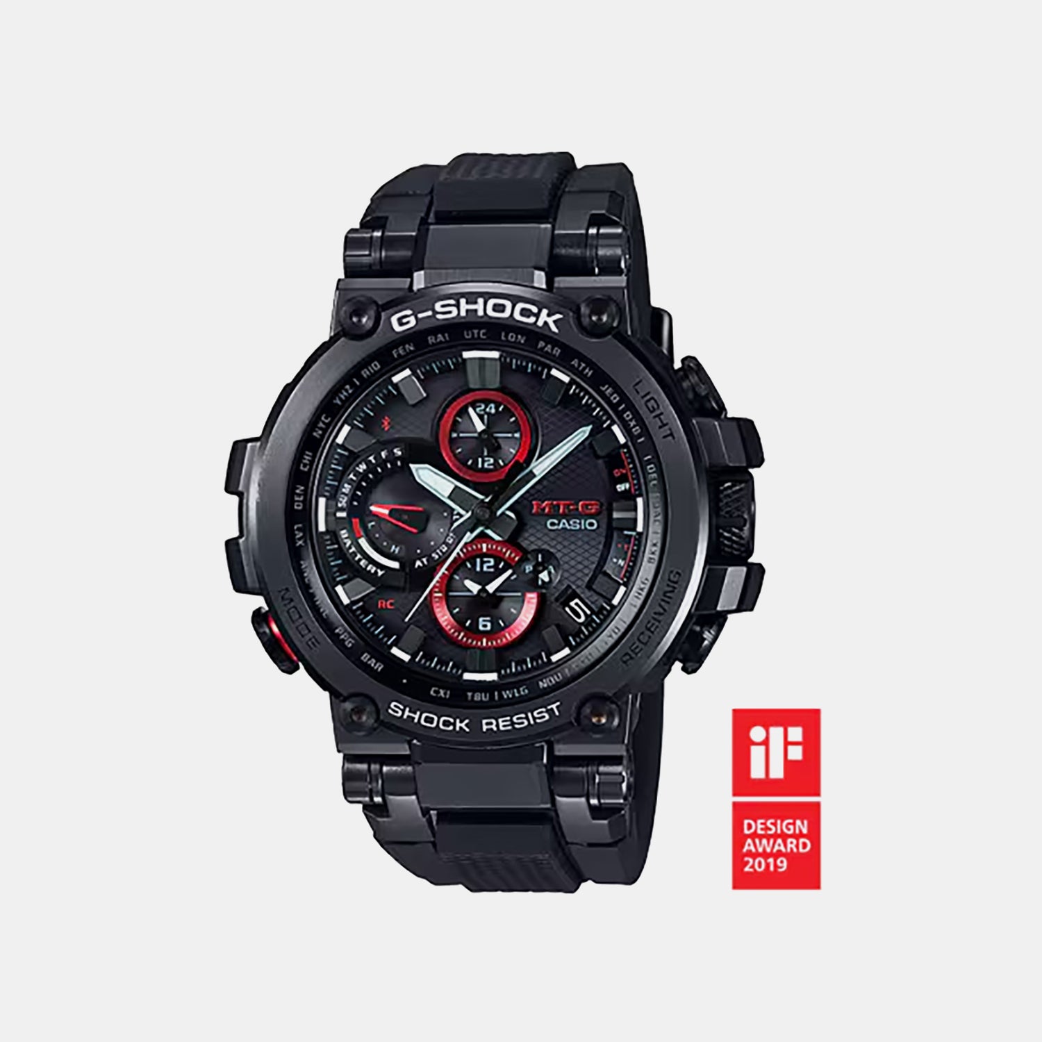 G-Shock MT-G Men Solar Black Dial Chronograph Resin Watch G1729