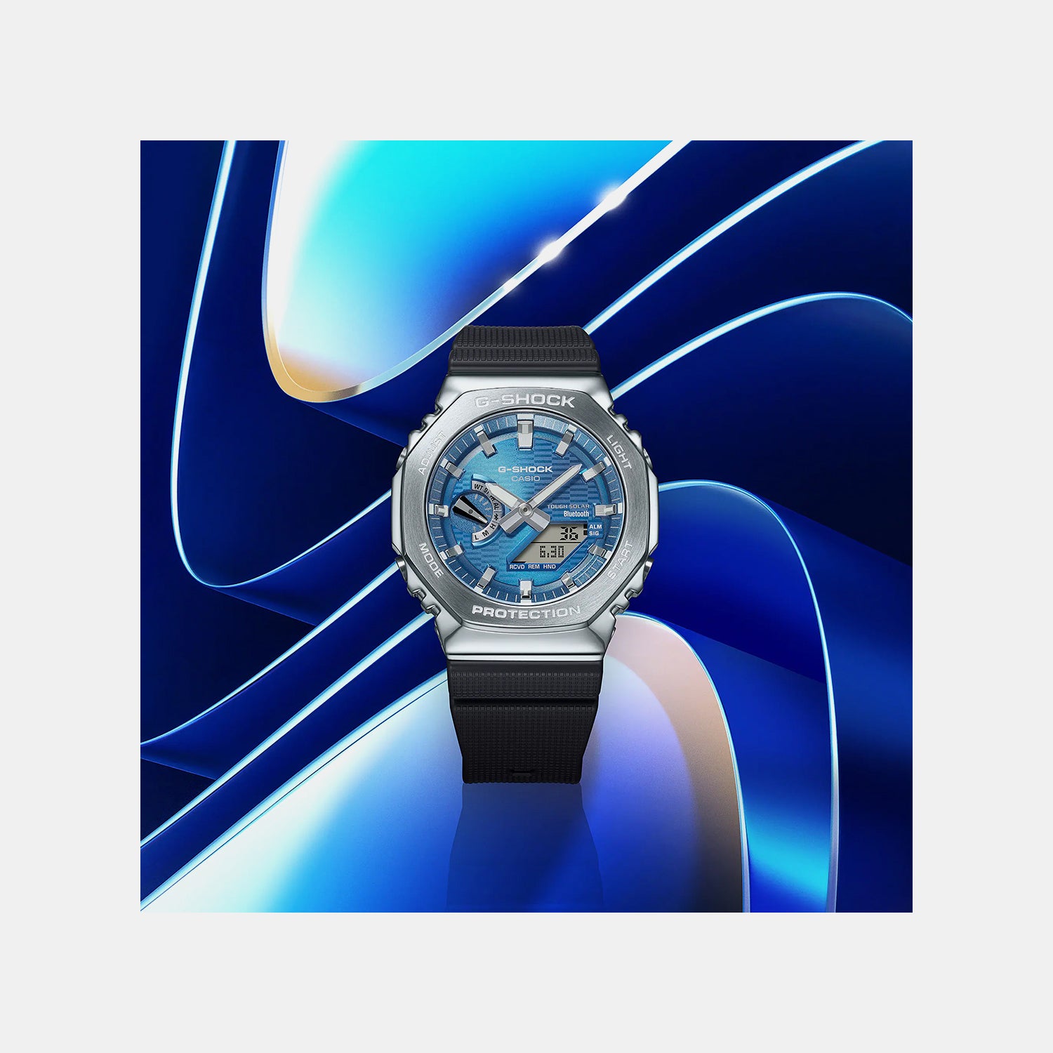 G-Shock Men Quartz Blue Dial Analog-Digital Resin Watch G1734 GBM-2100A-2BDR