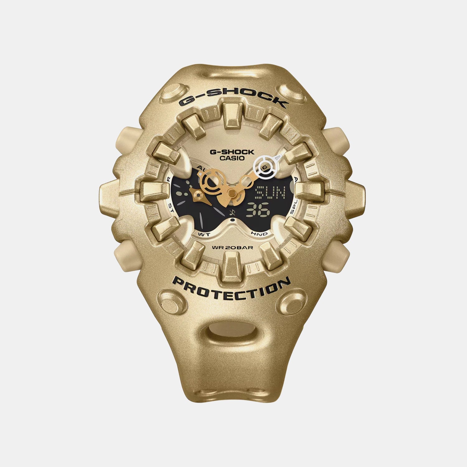 Unisex Quartz Gold Dial Analog-Digital Resin Watch G1759