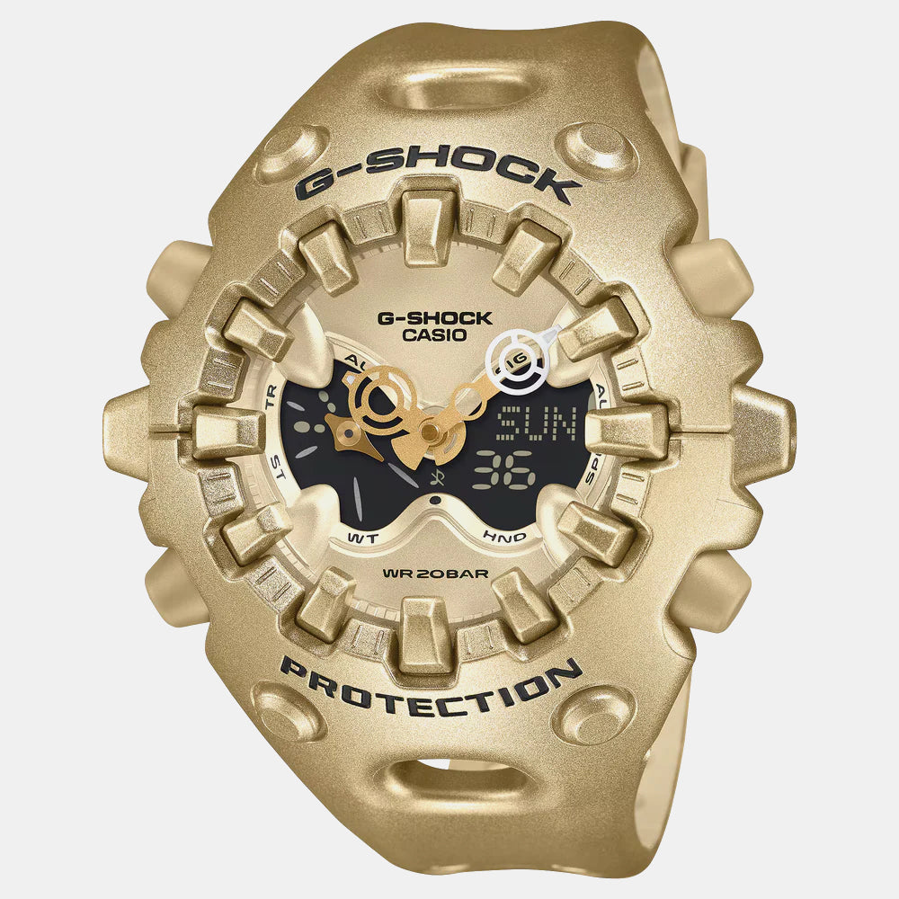 Unisex Quartz Gold Dial Analog-Digital Resin Watch G1759