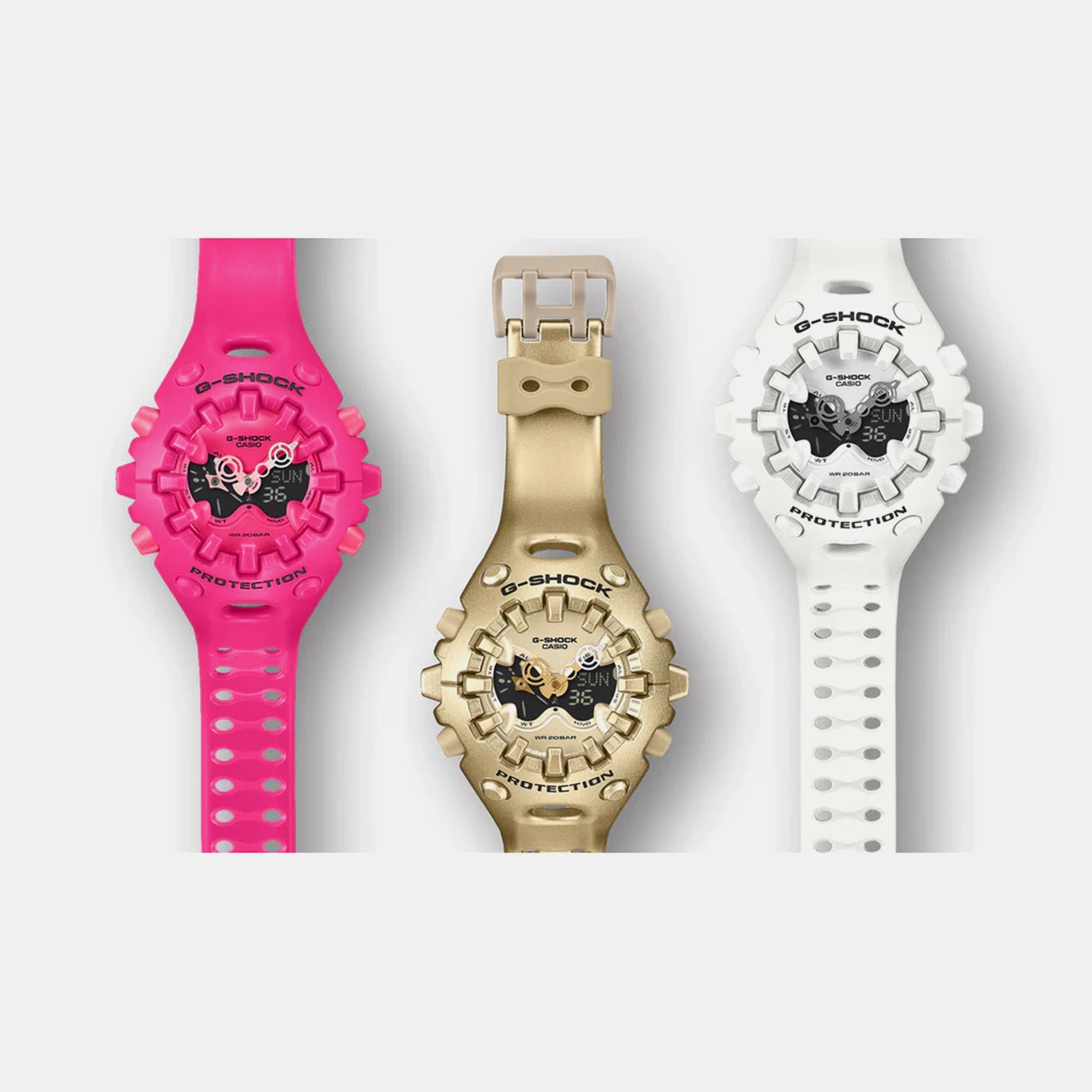 Unisex Quartz Gold Dial Analog-Digital Resin Watch G1759