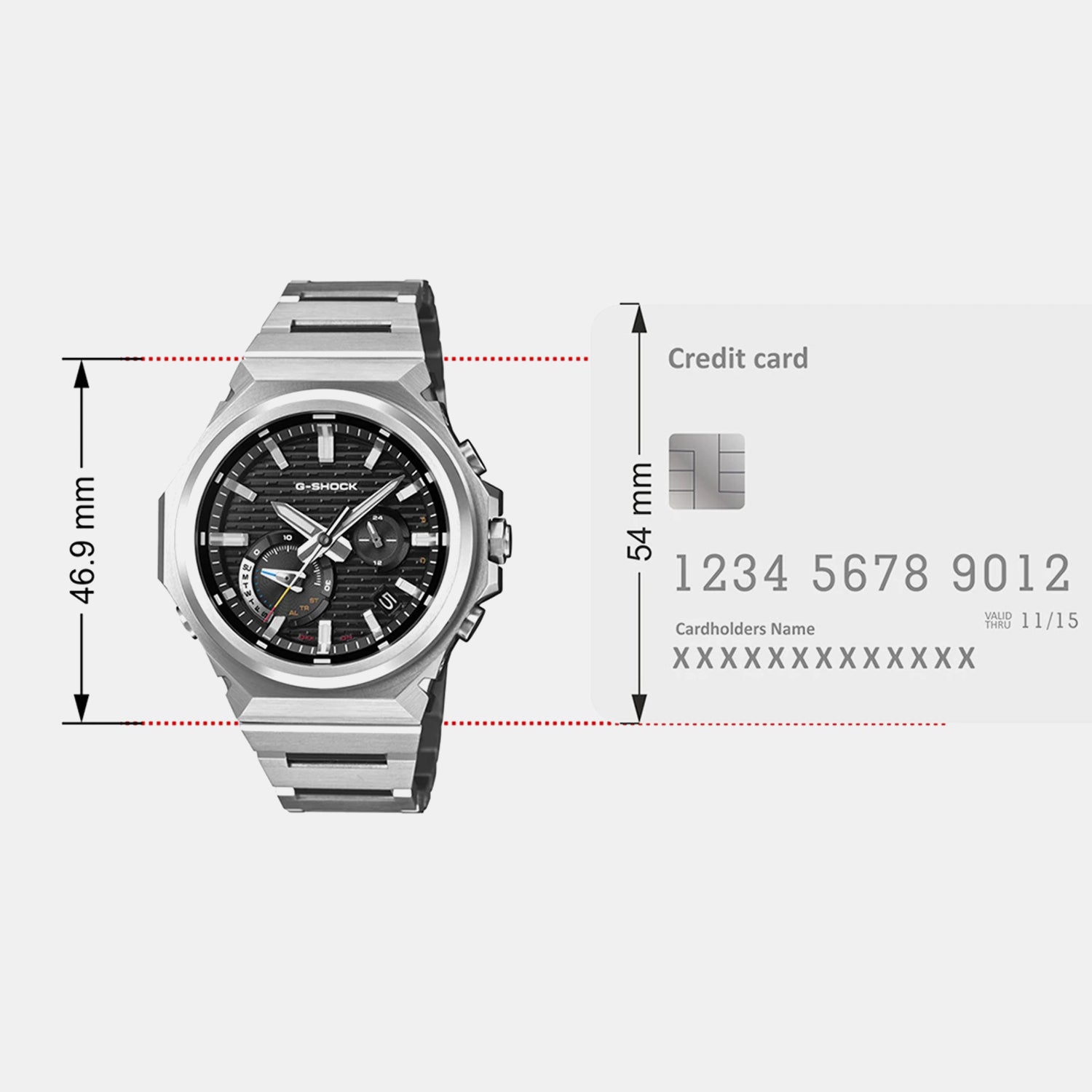 G-Shock Men Solar Black Dial Chronograph Stainless Steel Watch G1770